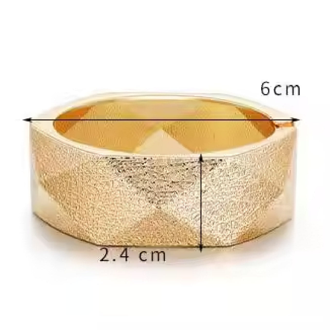 Geometric Textured Gold Bangle
