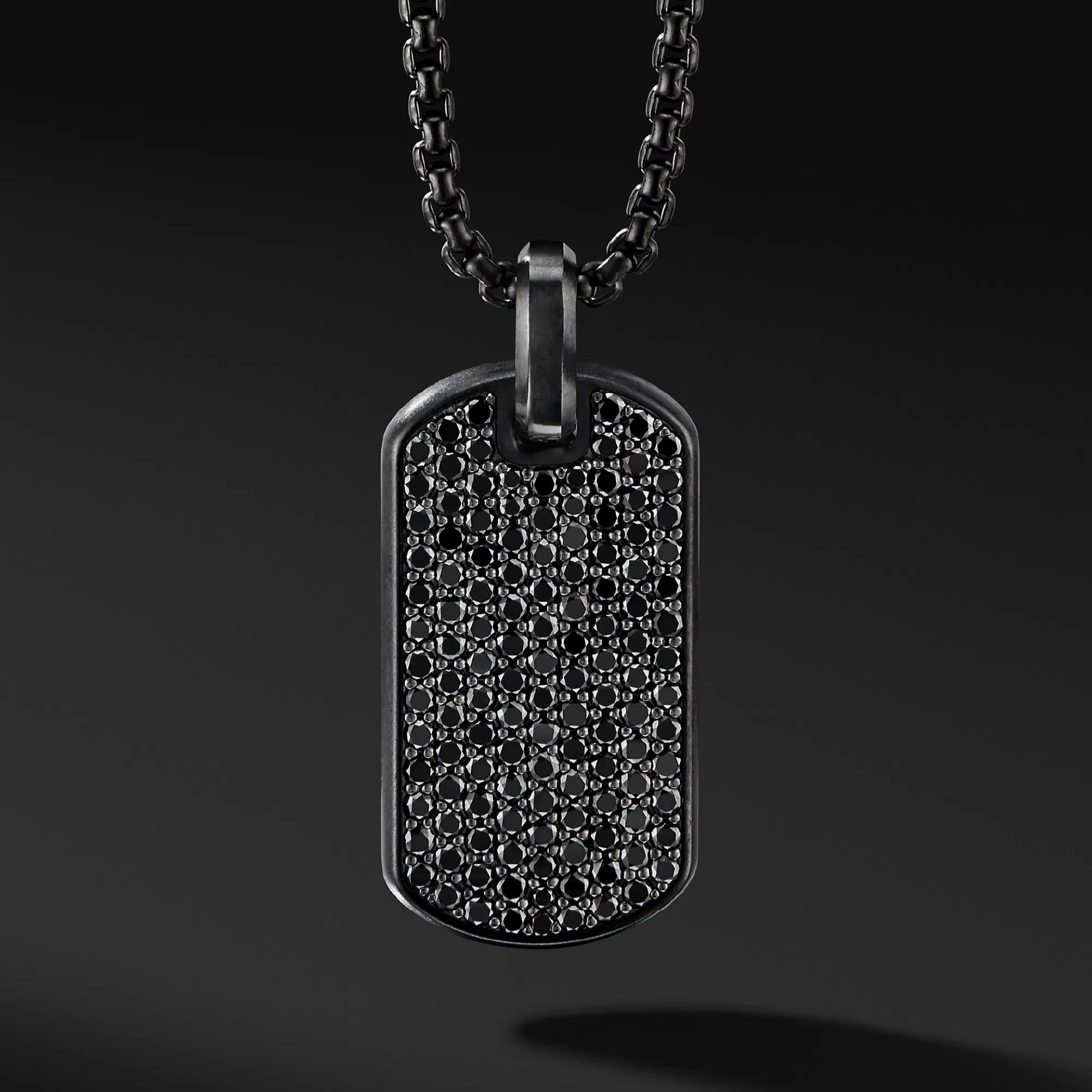 Black Crystal Dog Tag