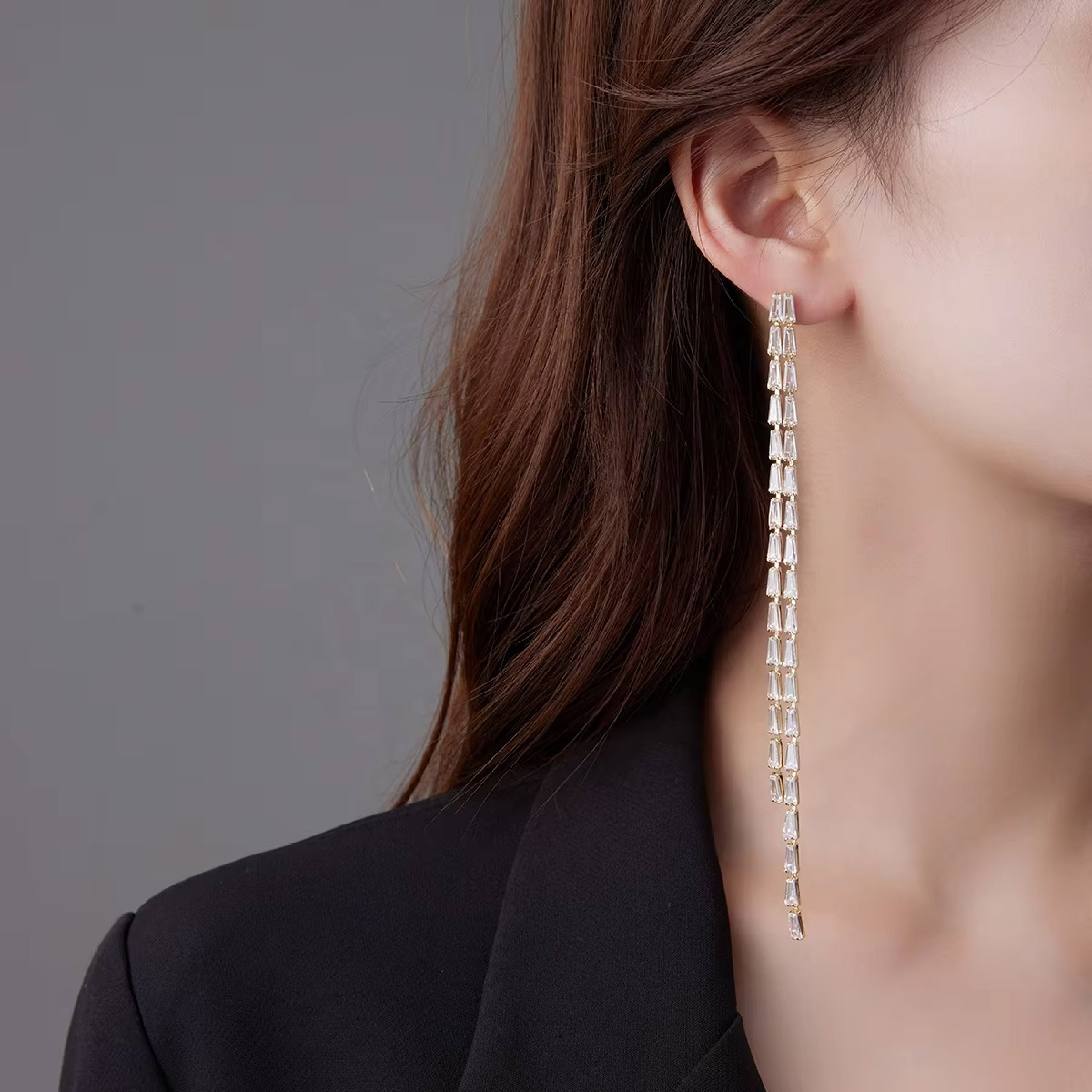 Crystal Shoulder Earrings