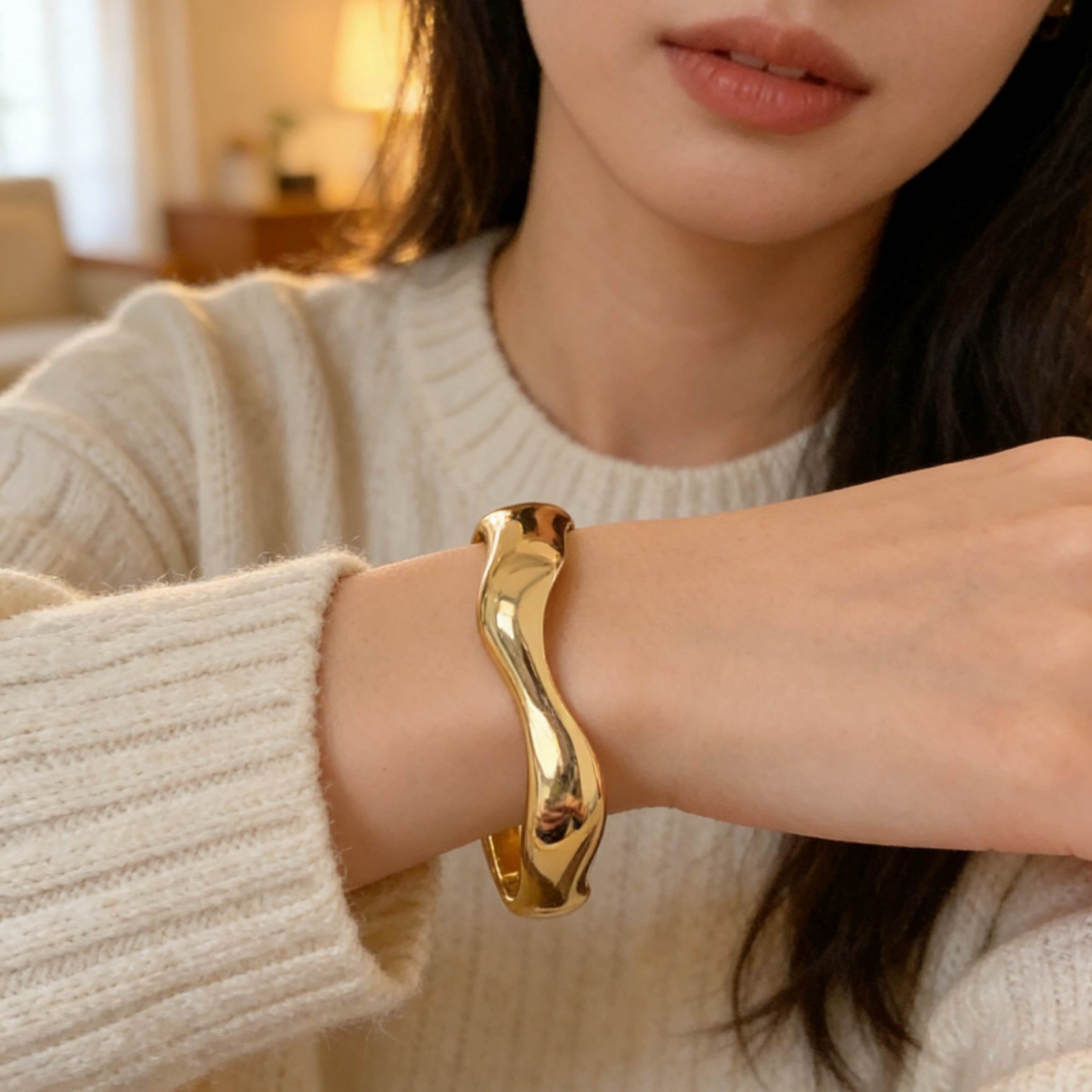 Sculpted Cuff Bracelet Set of 2