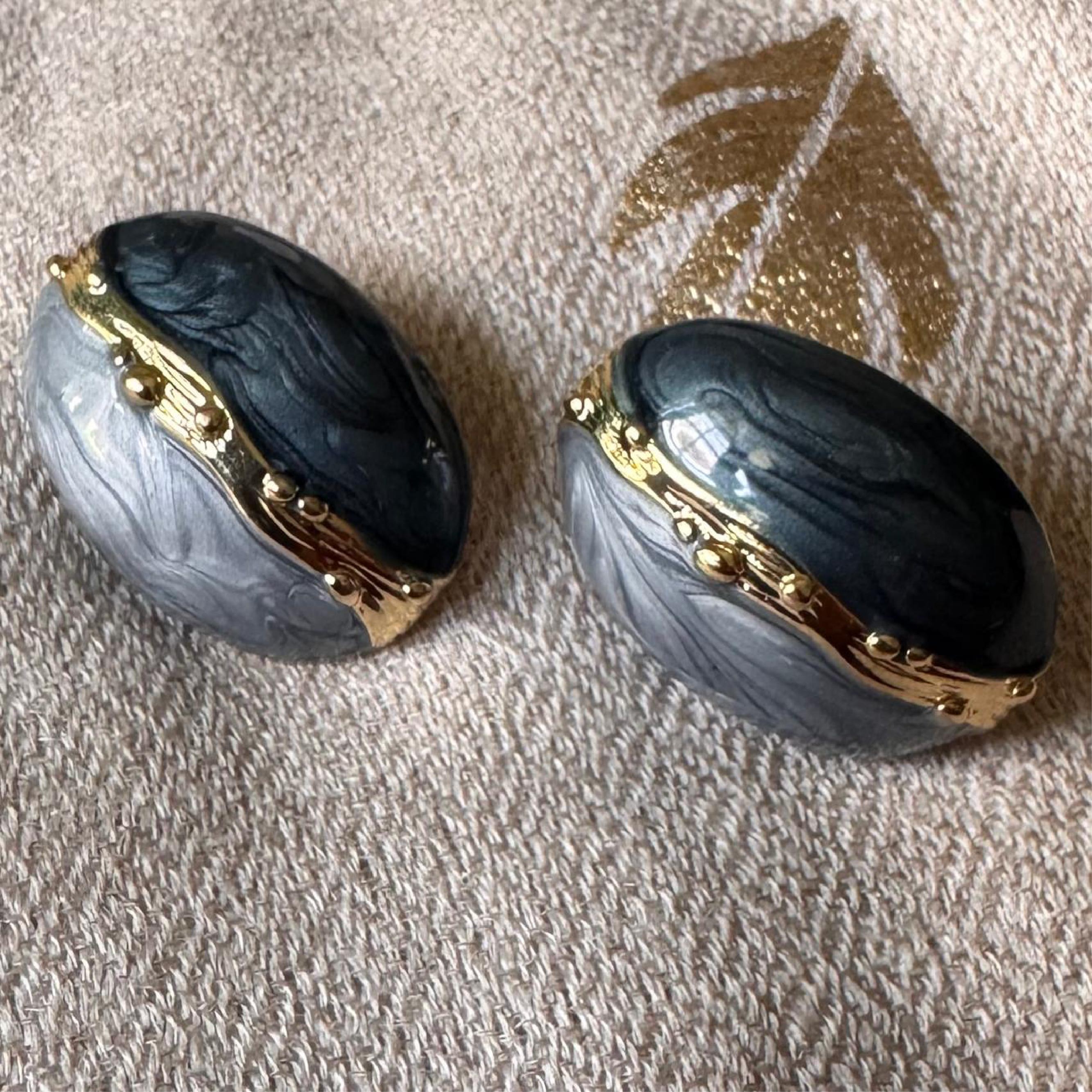 Grey Stud Earrings