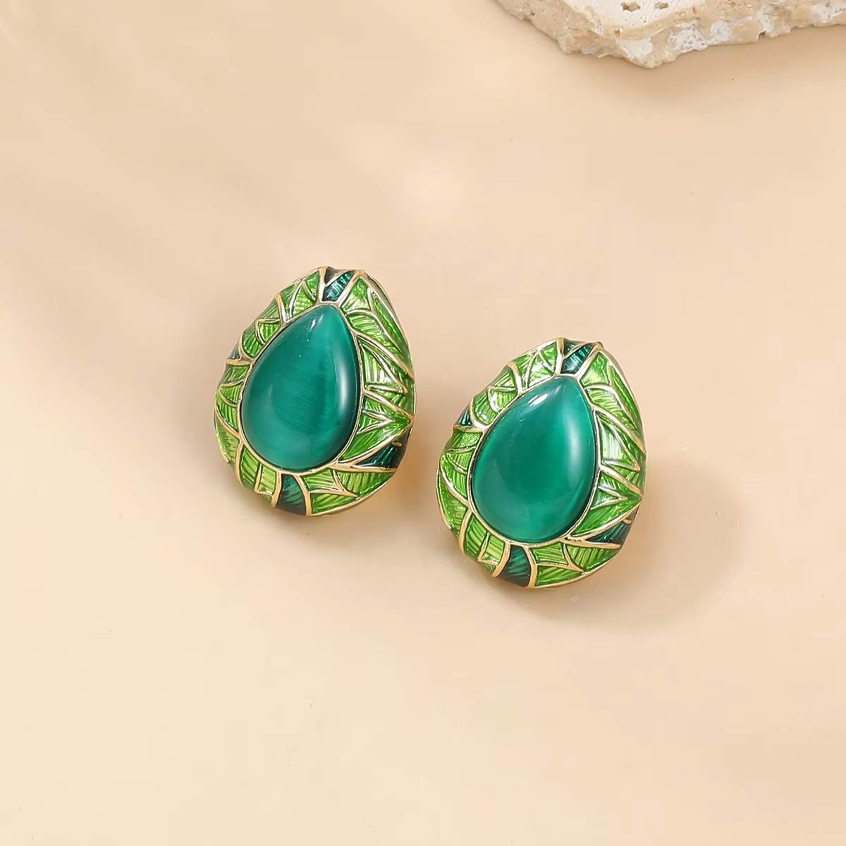 Green Drop Studs
