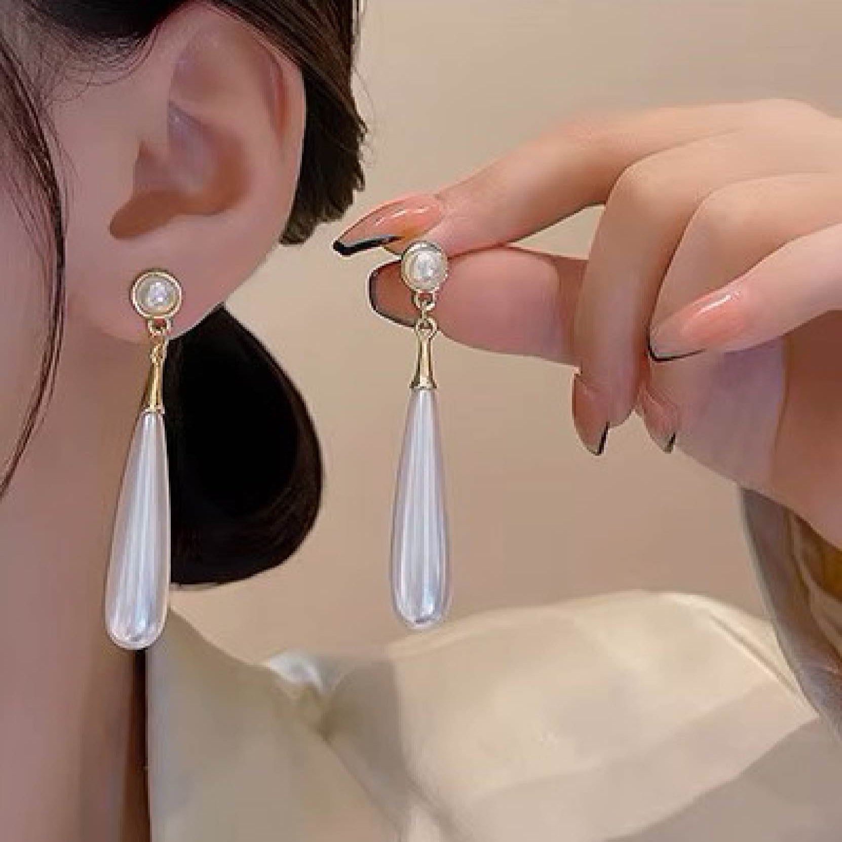 Ivory Drop Danglers