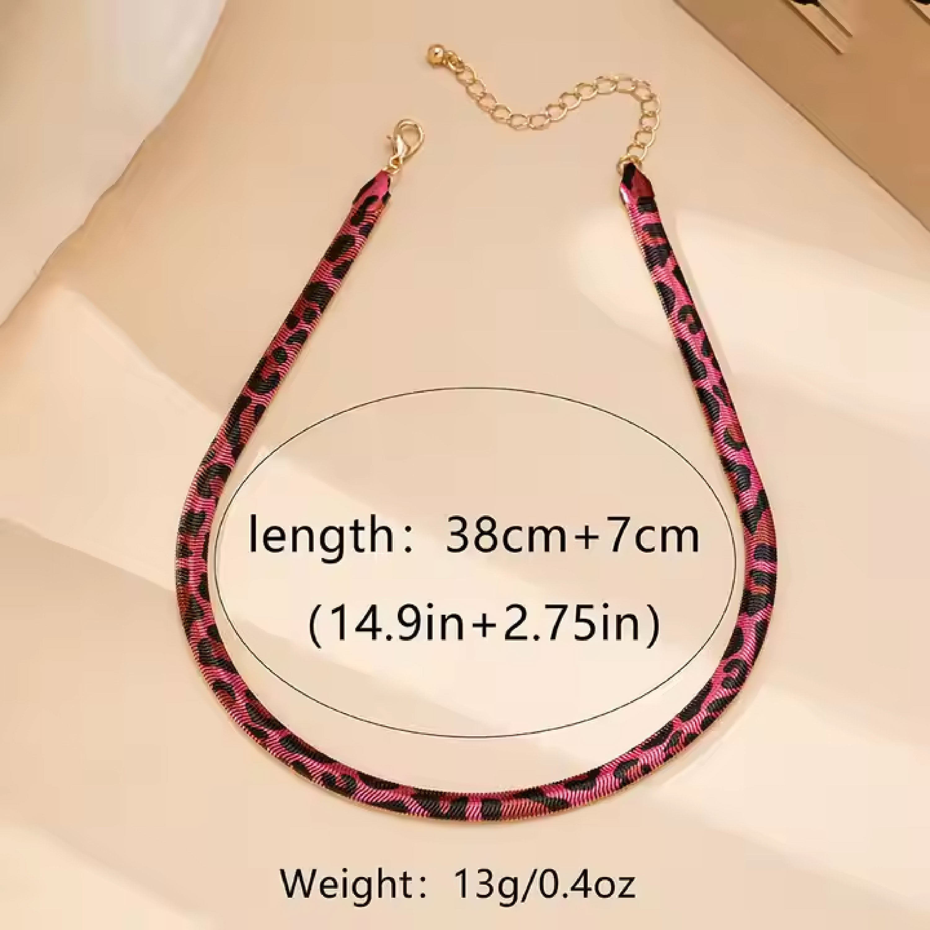 Pink Leopard Necklace