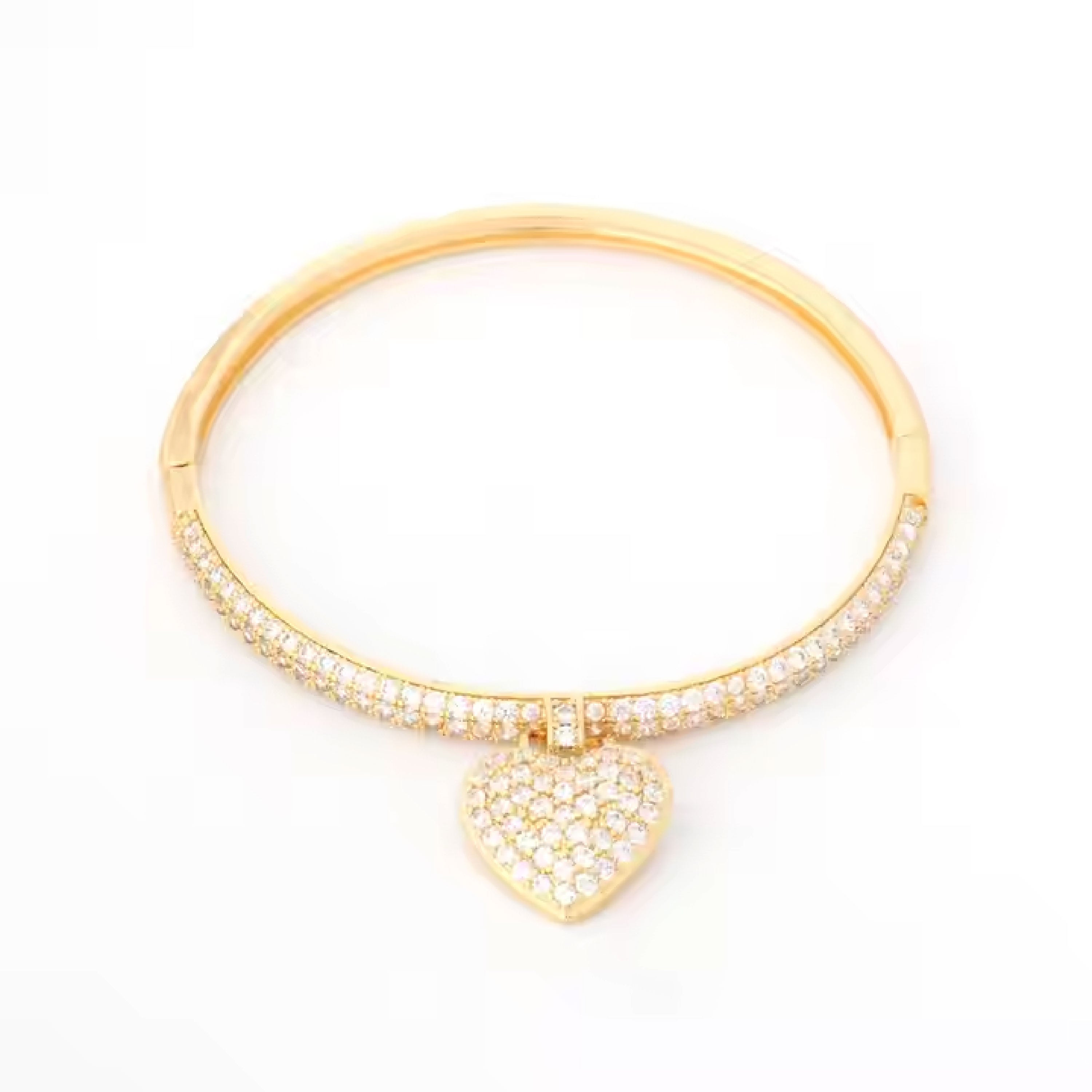Heart Charm Bangle