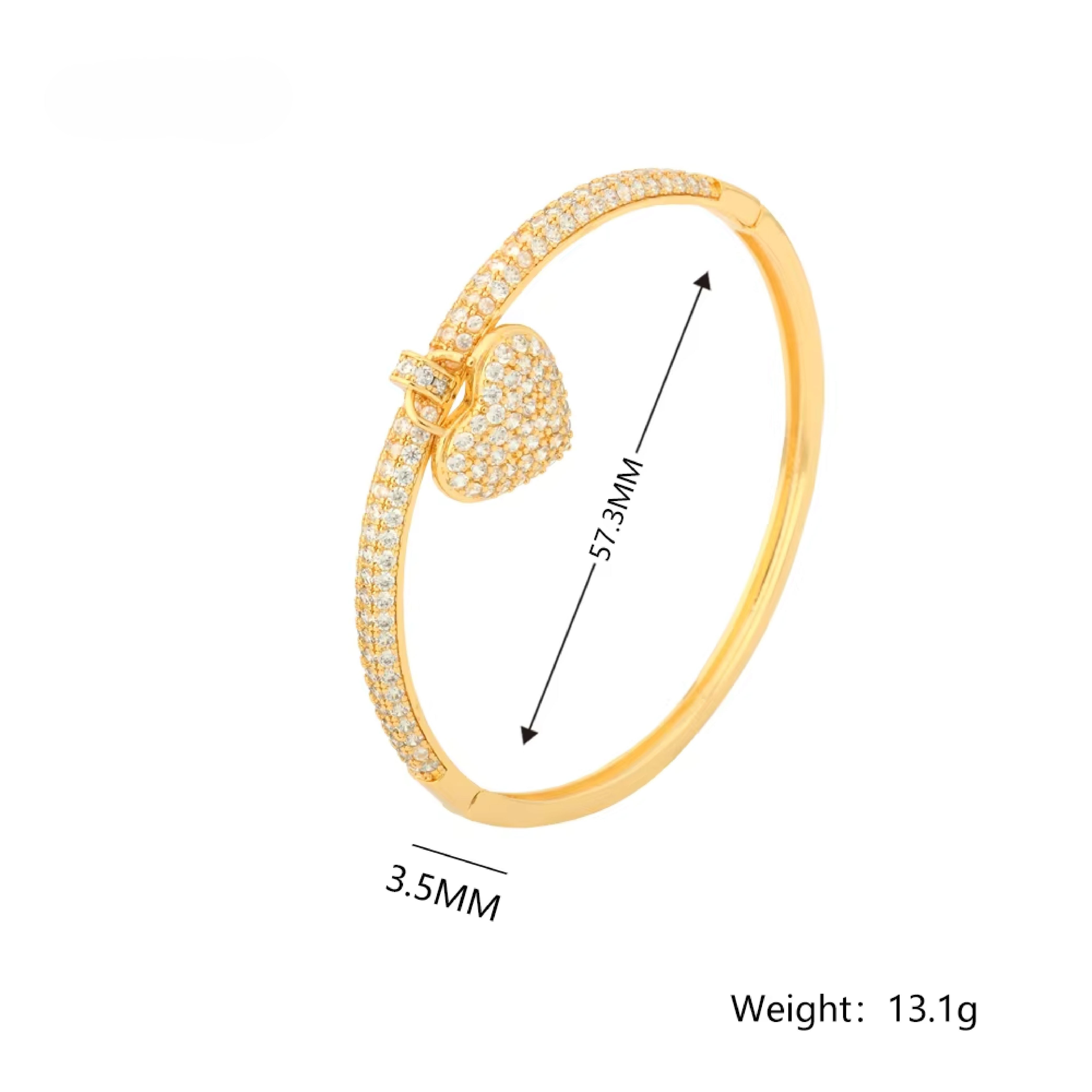Heart Charm Bangle