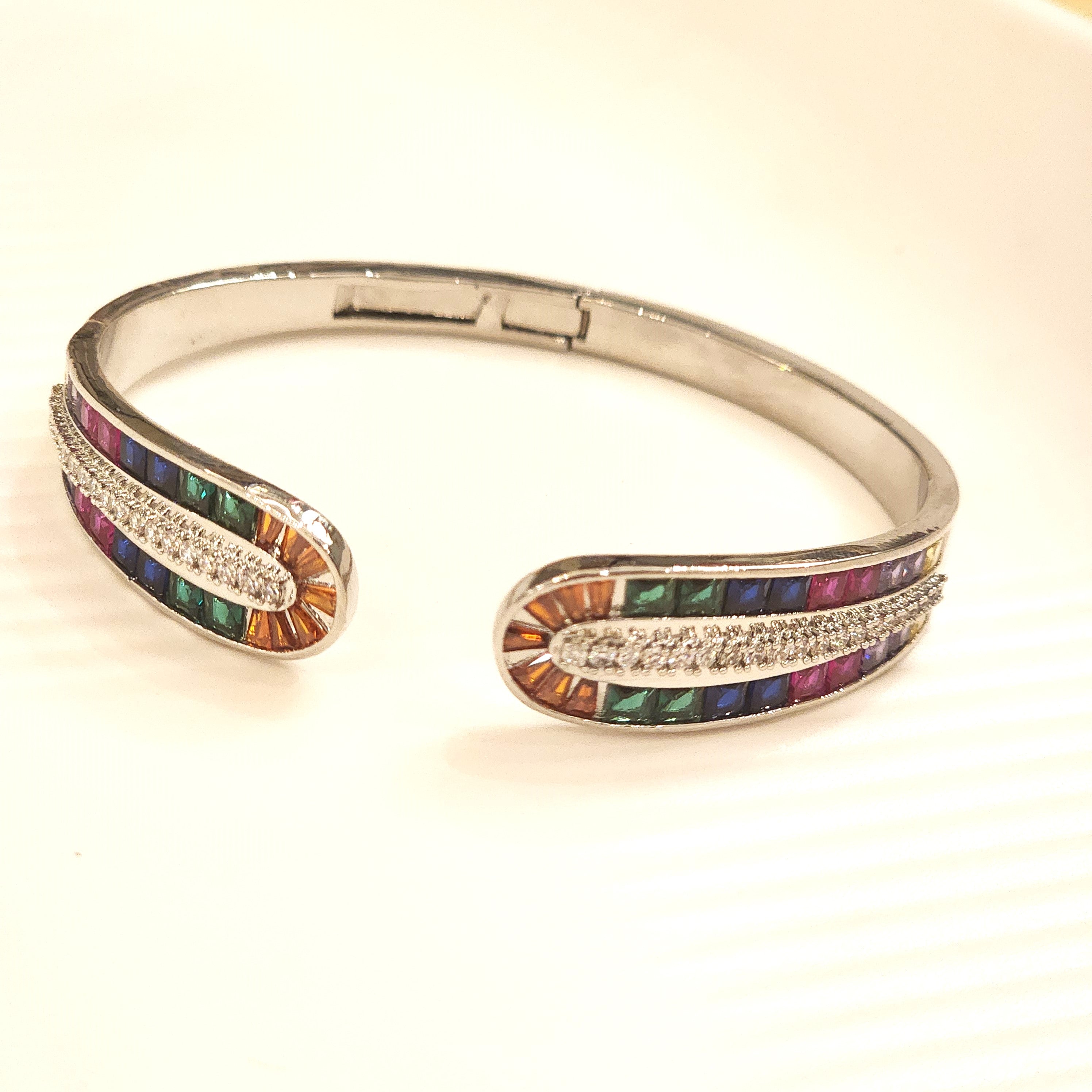 Rainbow Silver Cuff