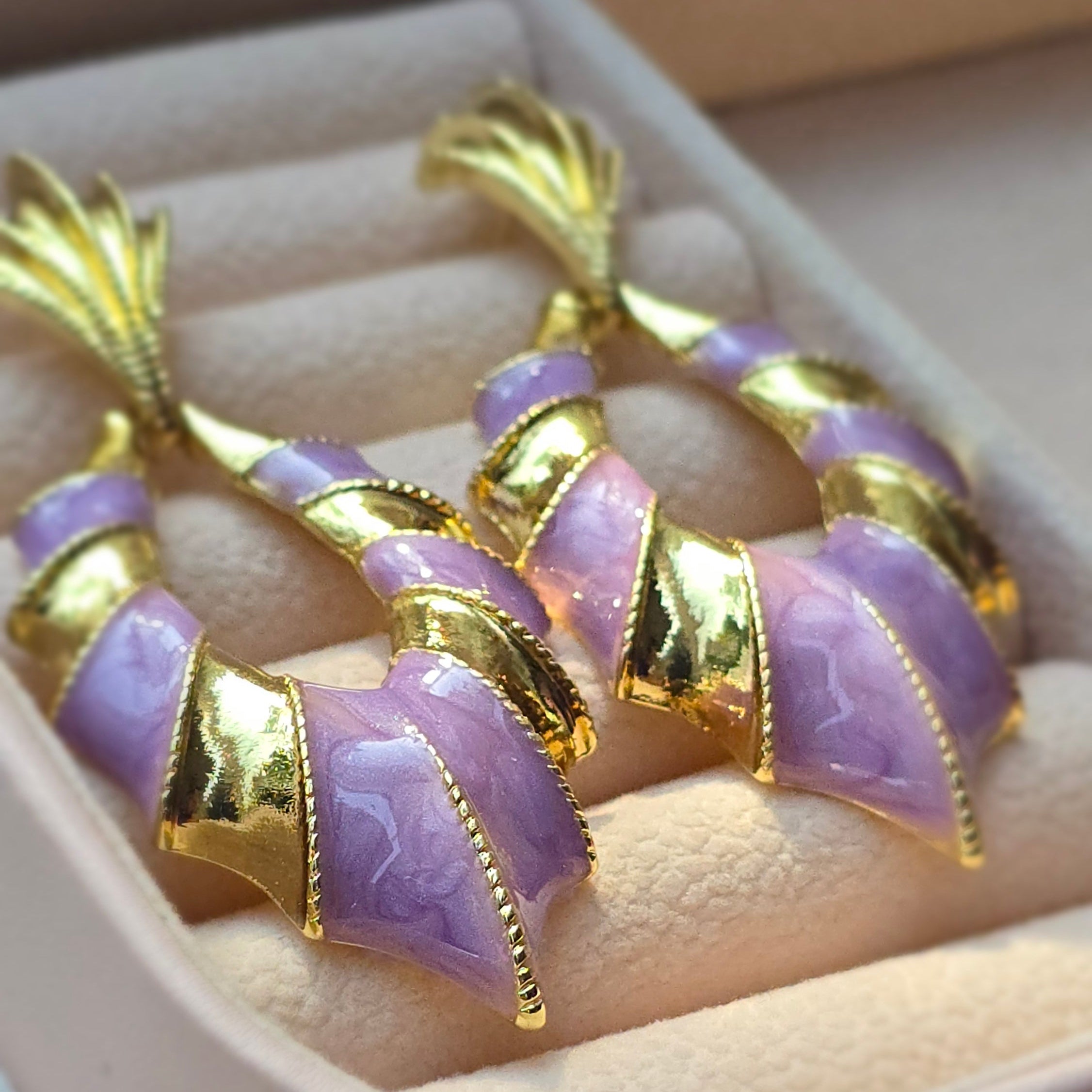 Purple Drops Earrings