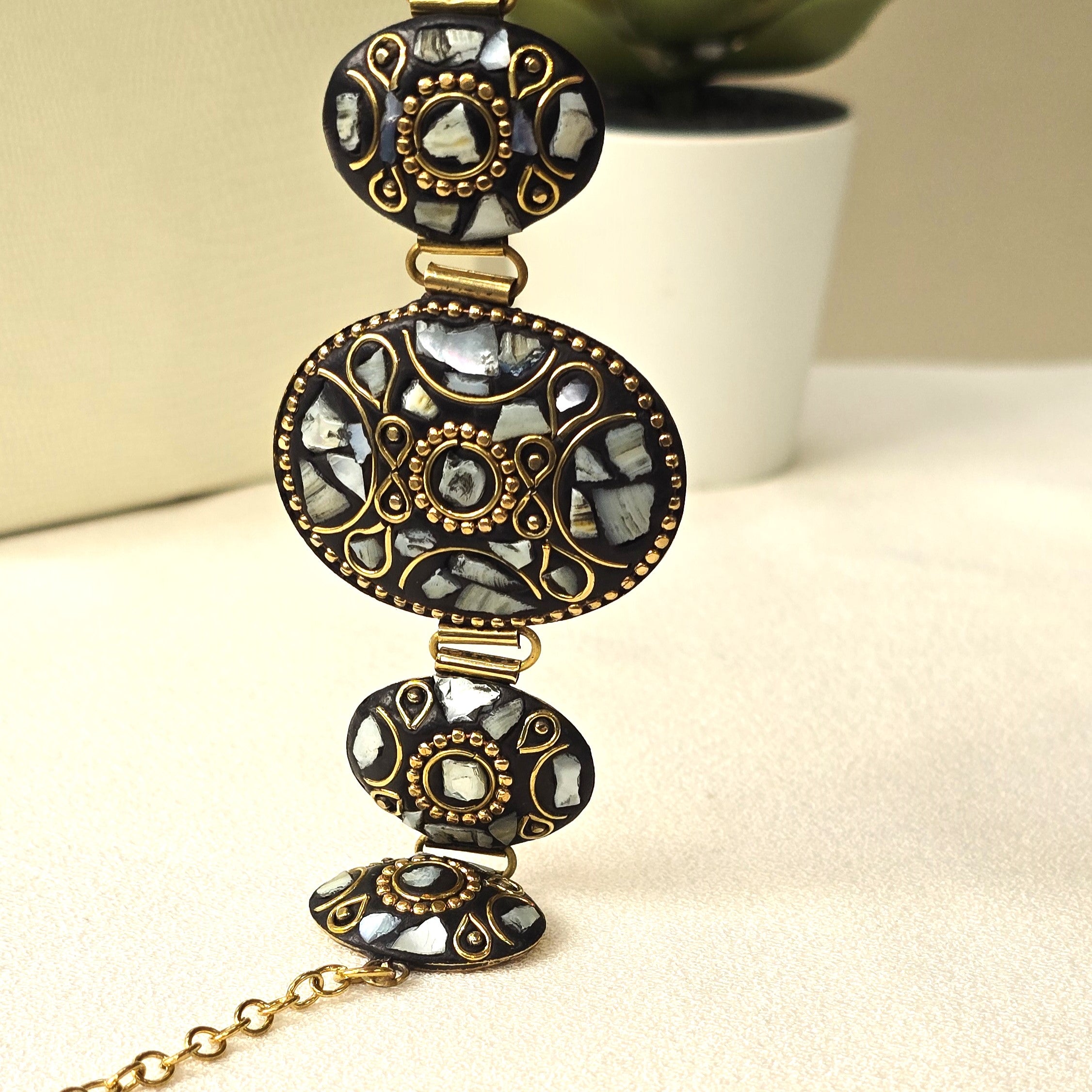 Nubra Eclipse Brass Bracelet – Handcrafted in Ladakh