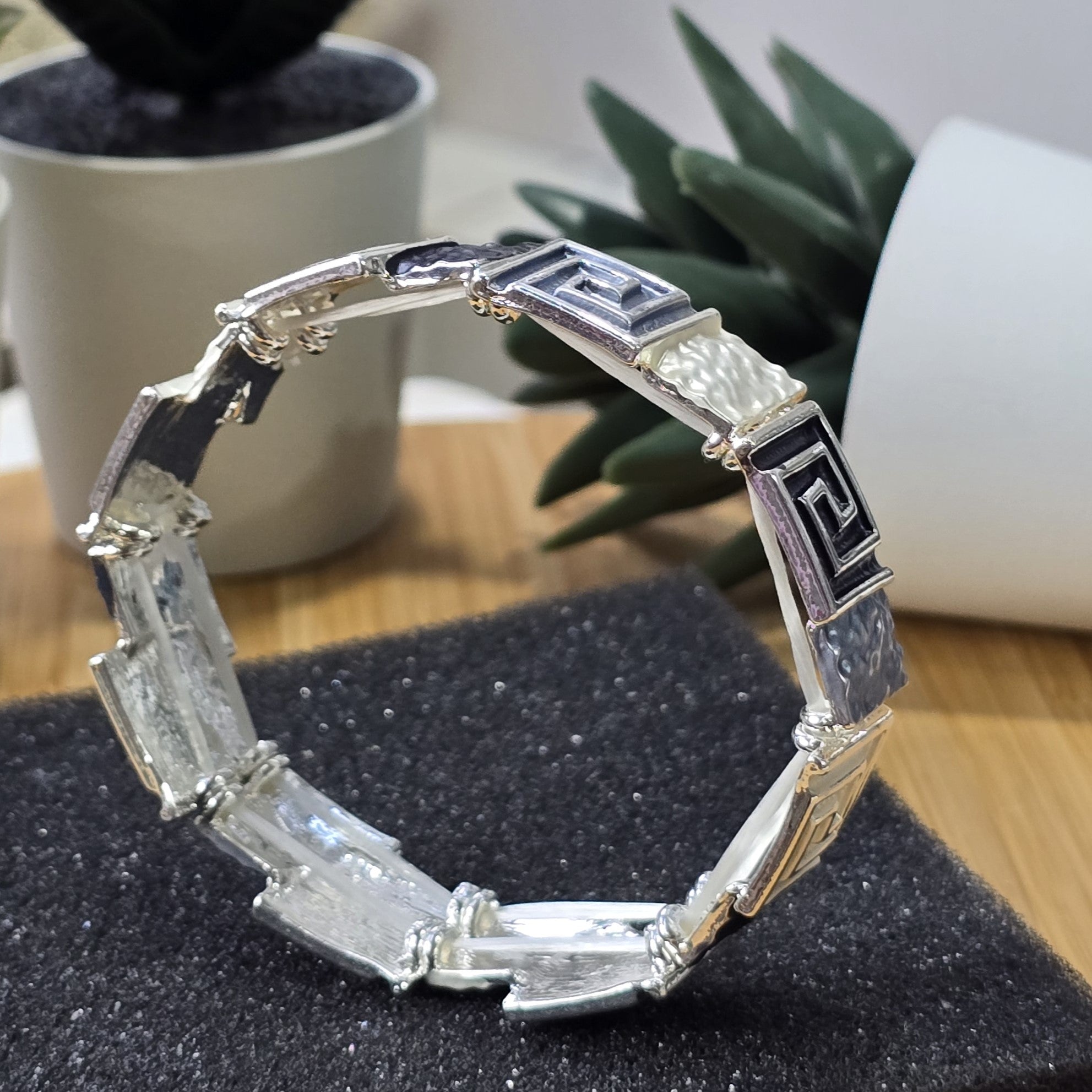 Grey & Silver Mystic Maze Bracelet