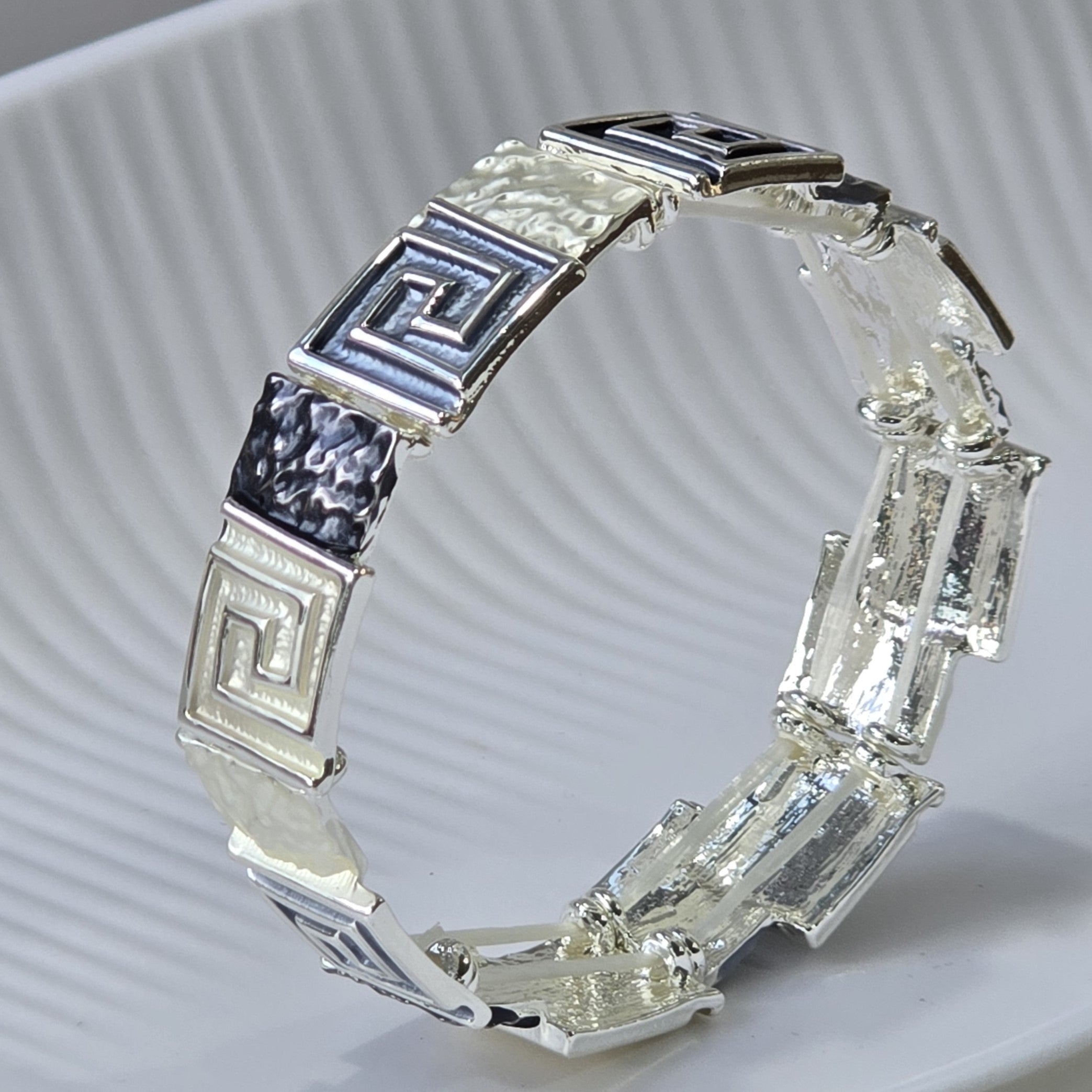 Grey & Silver Mystic Maze Bracelet