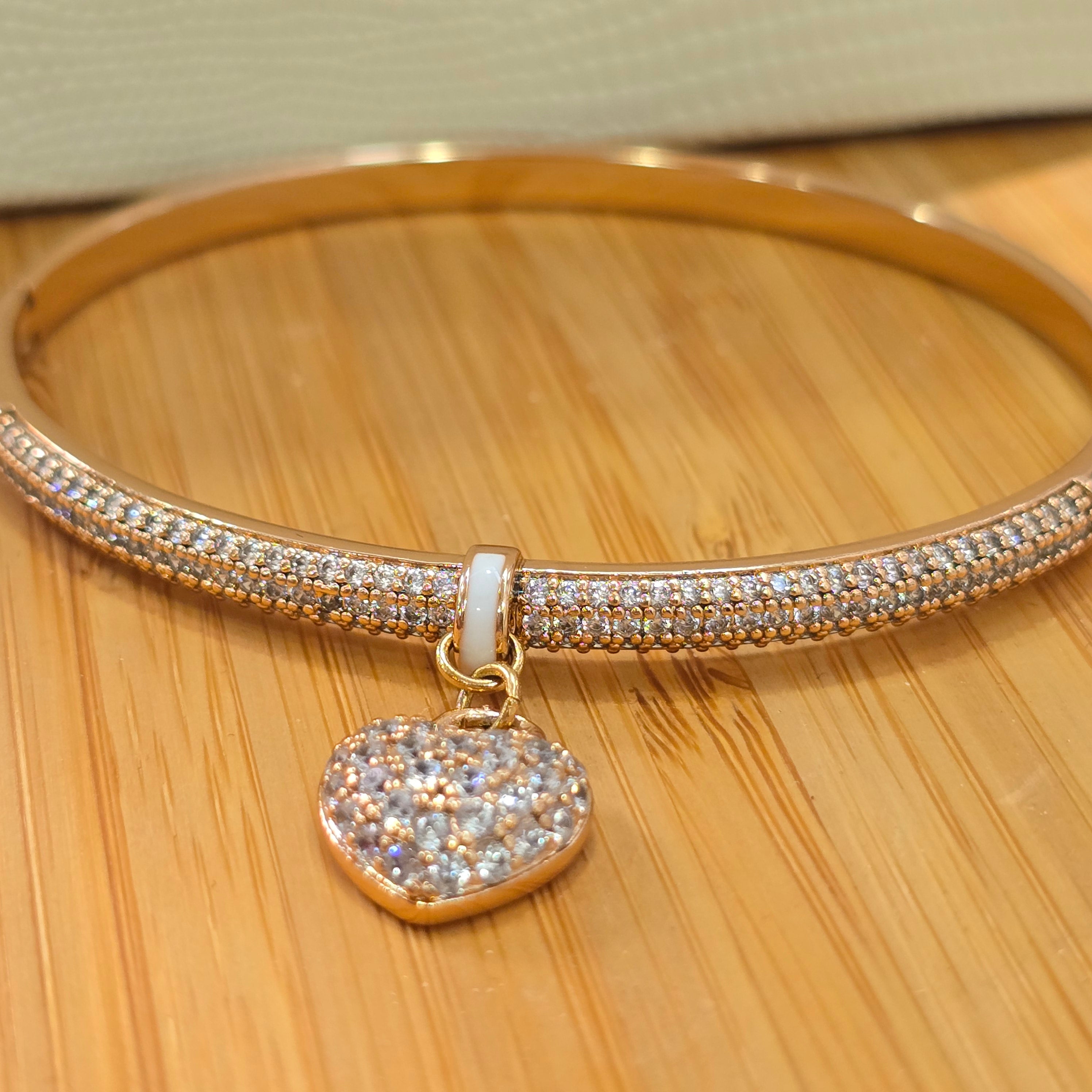 Heart Charm Bangle