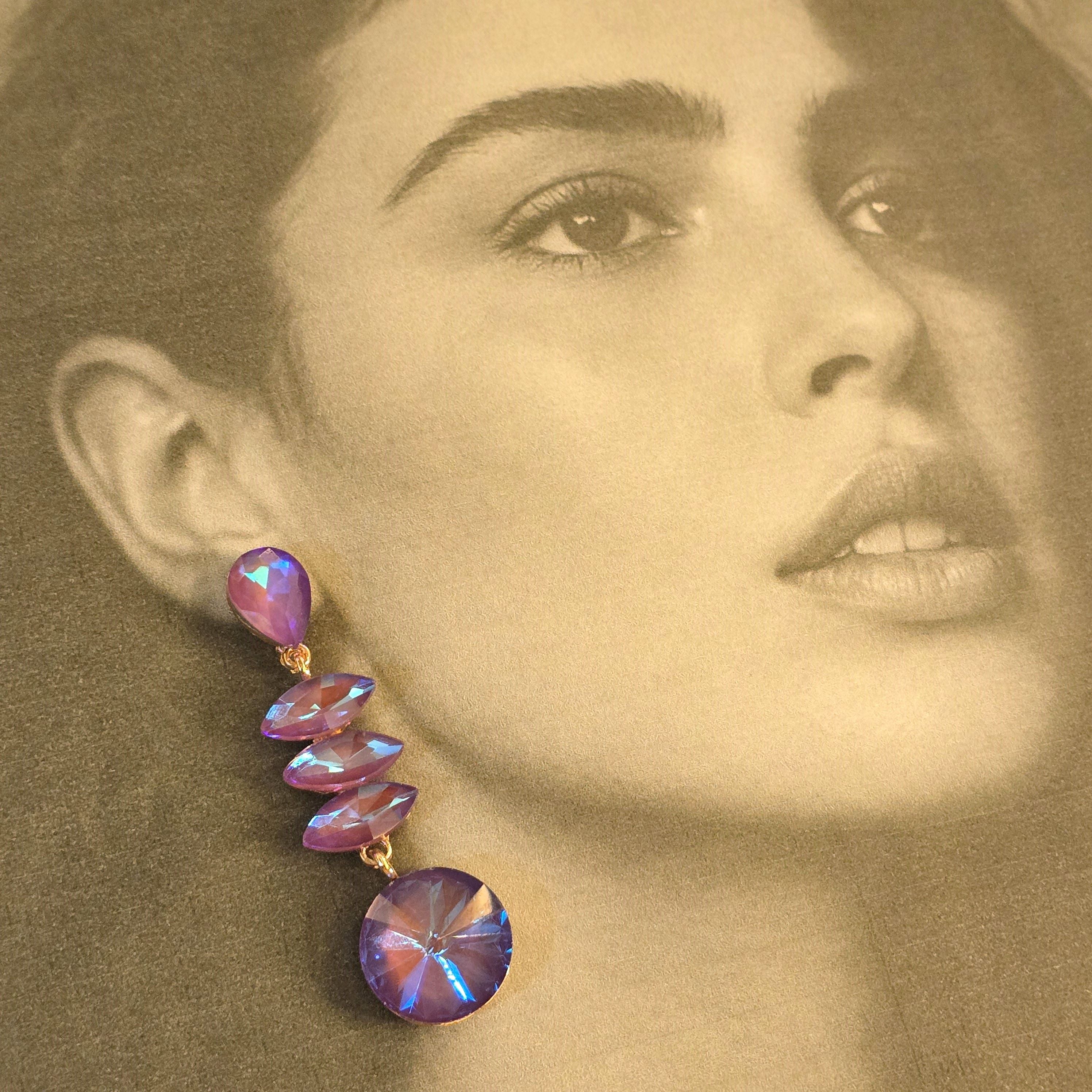 Lavender Aura Drop Earrings