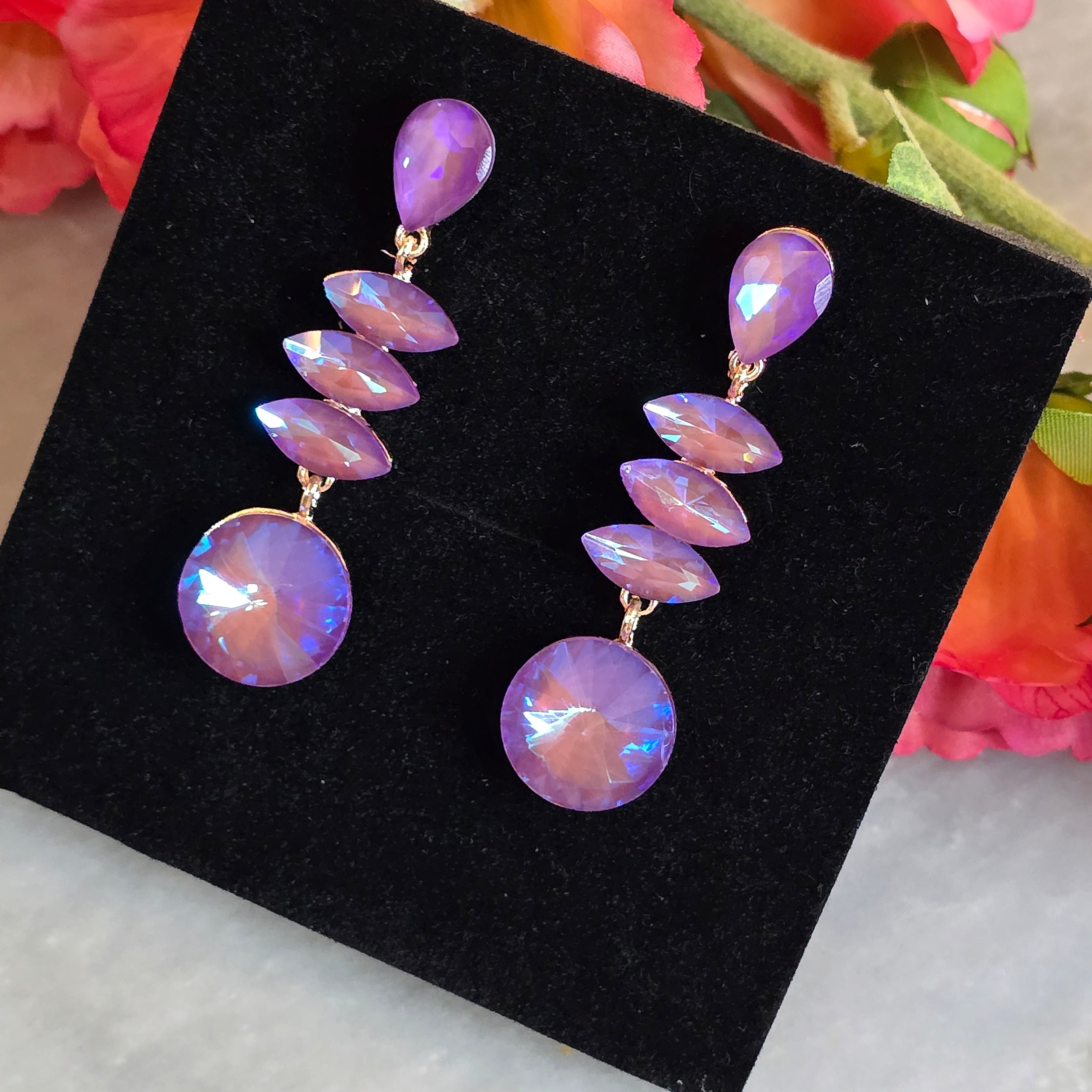 Lavender Aura Drop Earrings