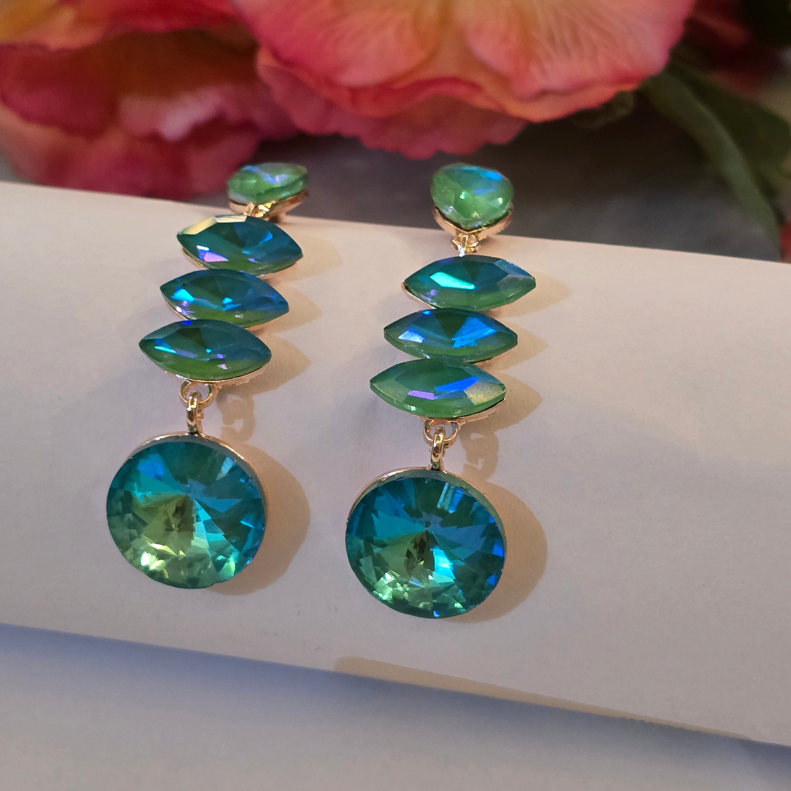 Green Lagoon Drop Earrings