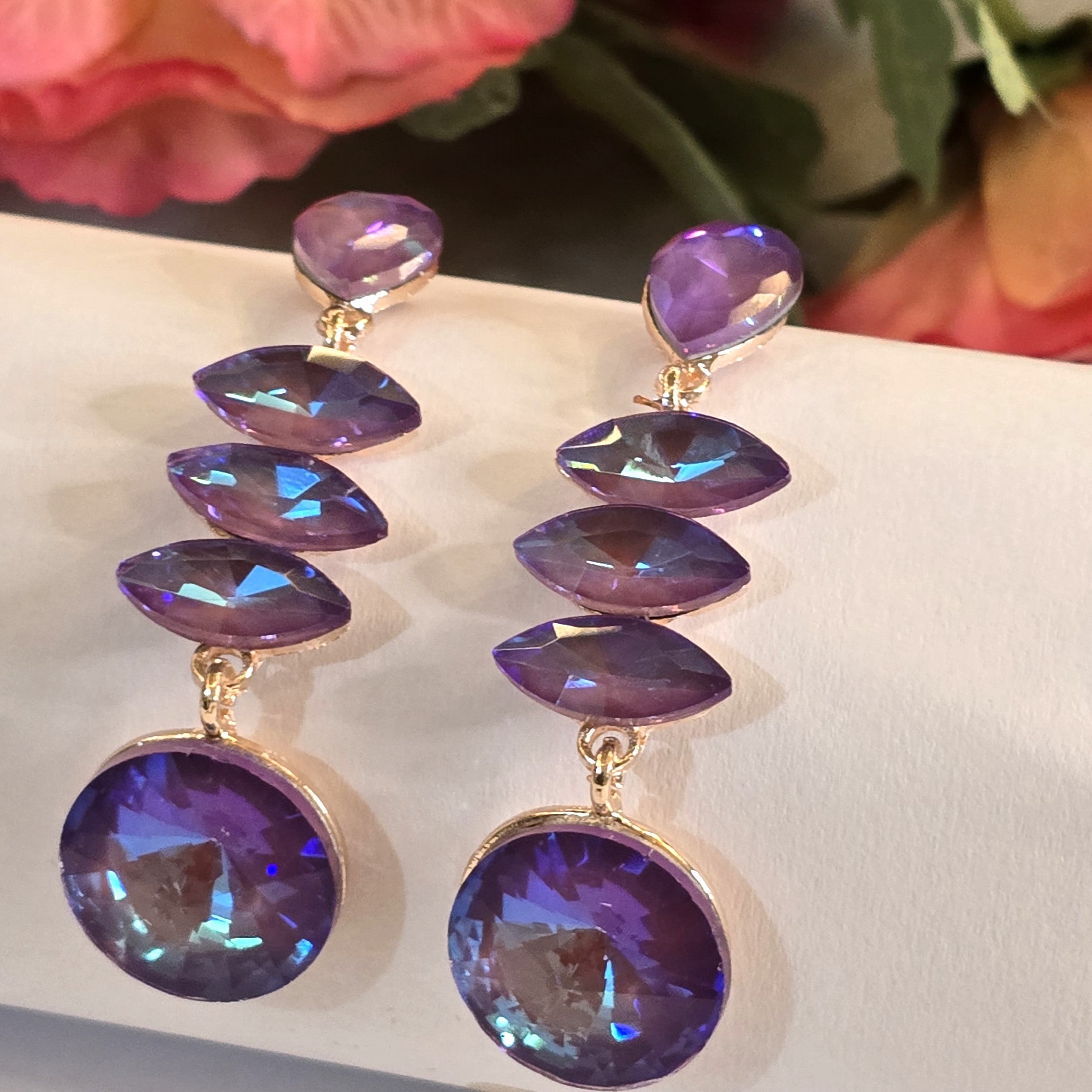 Lavender Aura Drop Earrings
