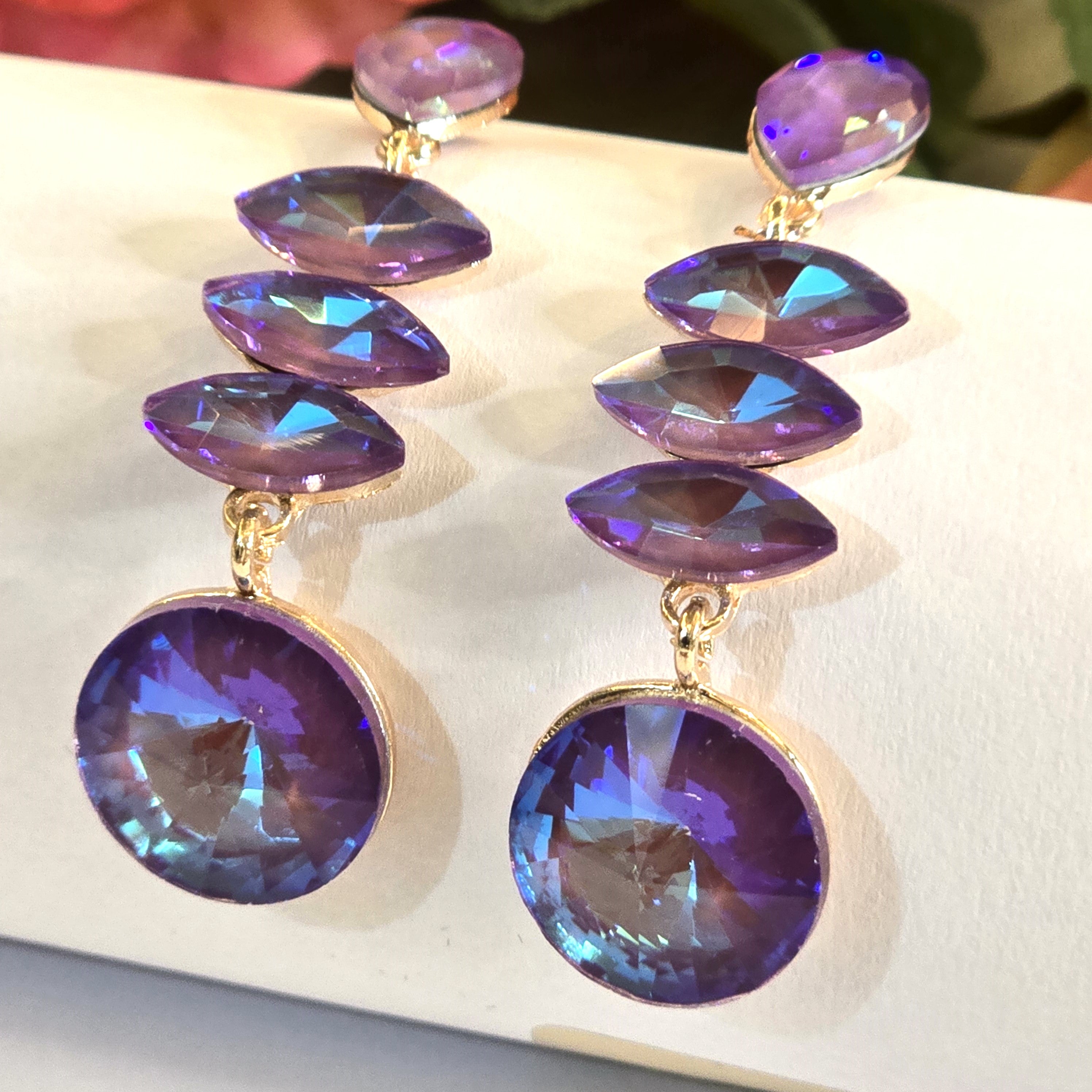 Lavender Aura Drop Earrings