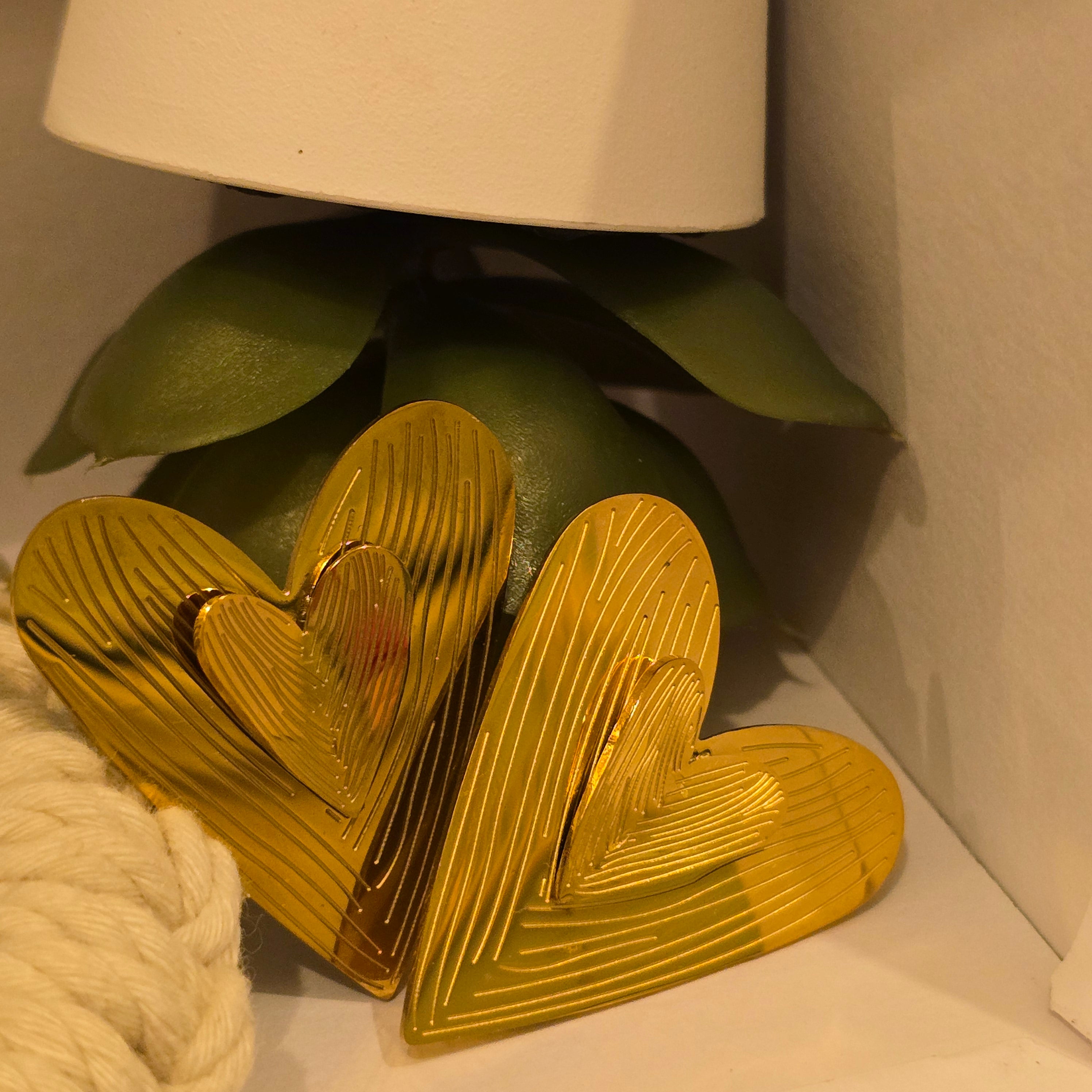 Double Heart Statement Earrings