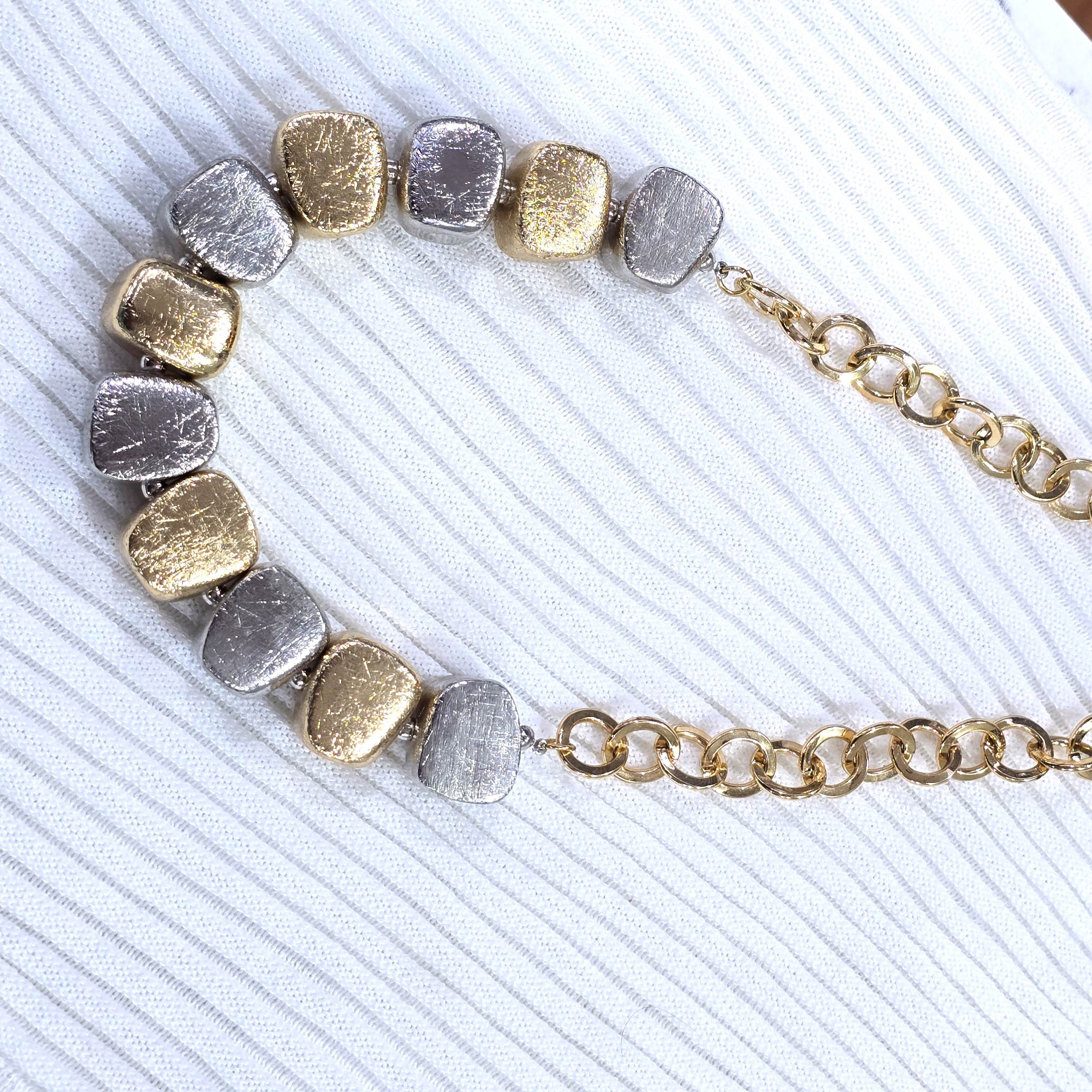 Textured Squared Statement Necklace