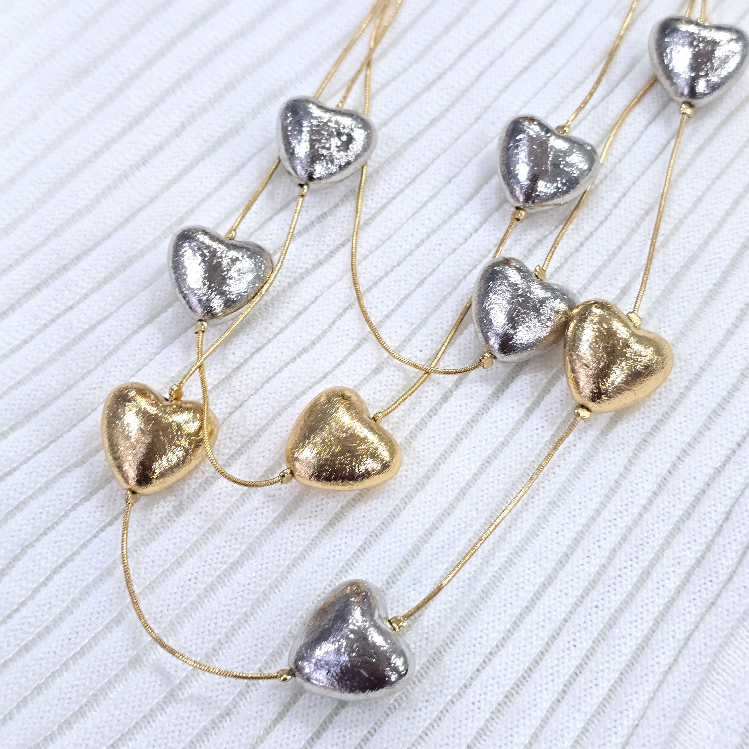 String Of Hearts Layered Statement Necklace