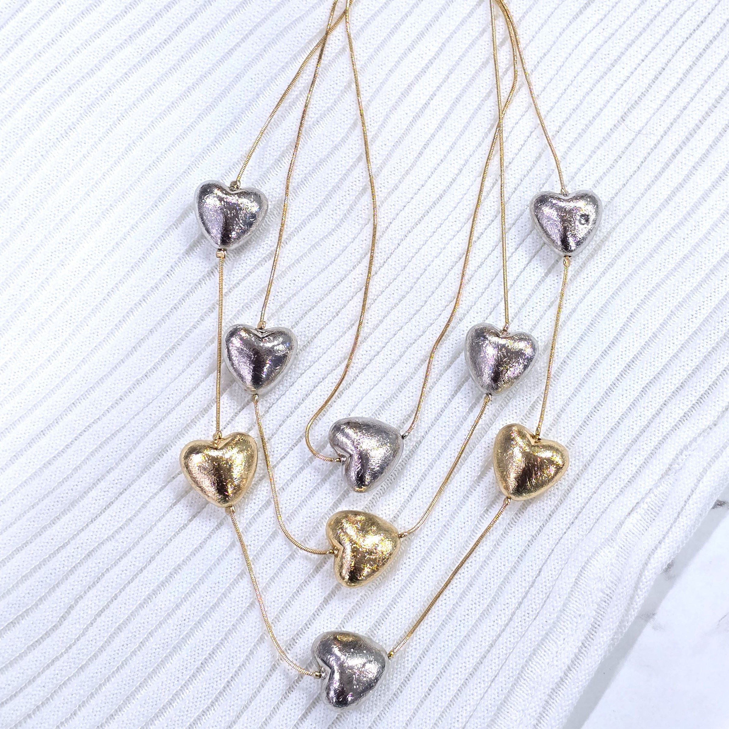 String Of Hearts Layered Statement Necklace