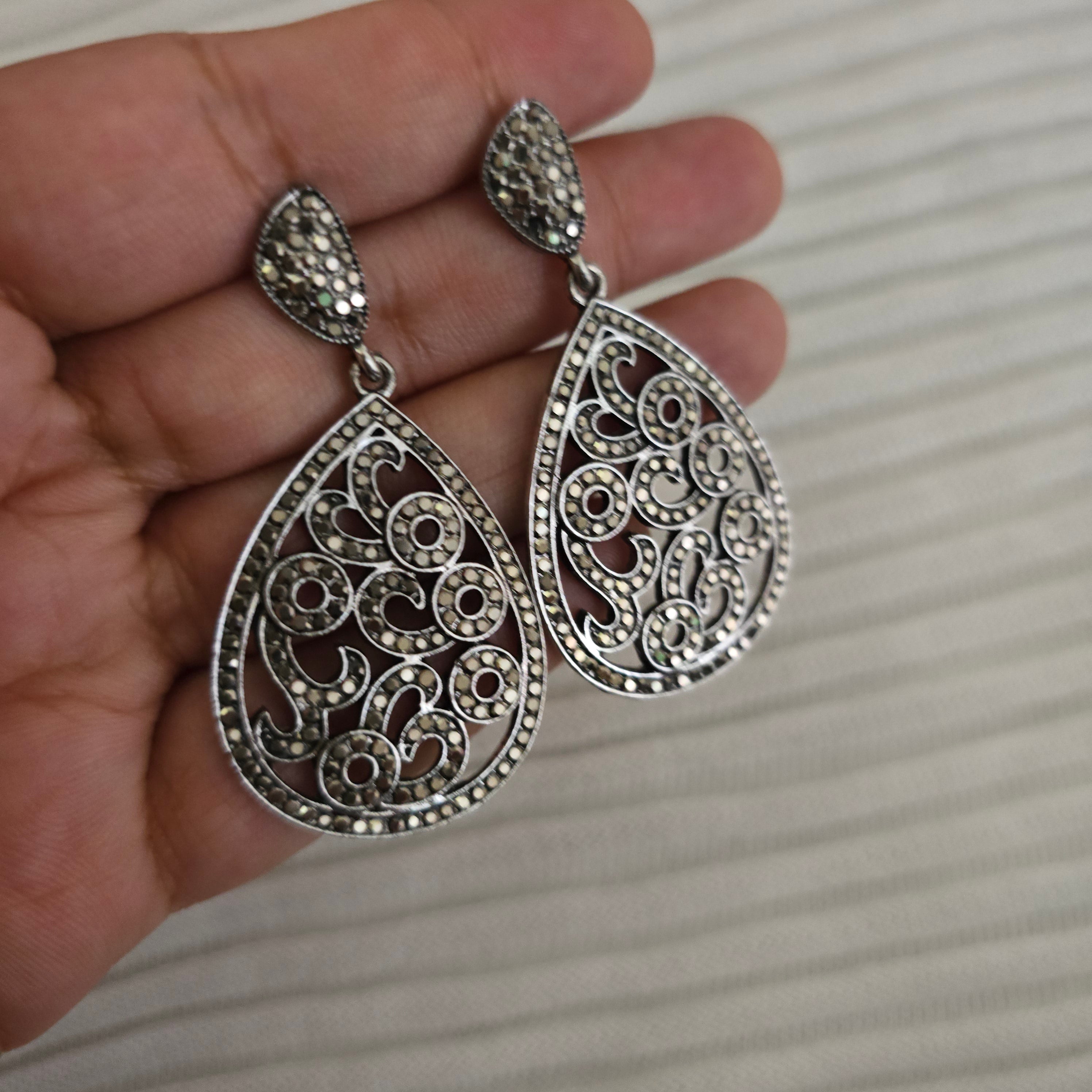 Vintage Filigree Teardrop Earrings
