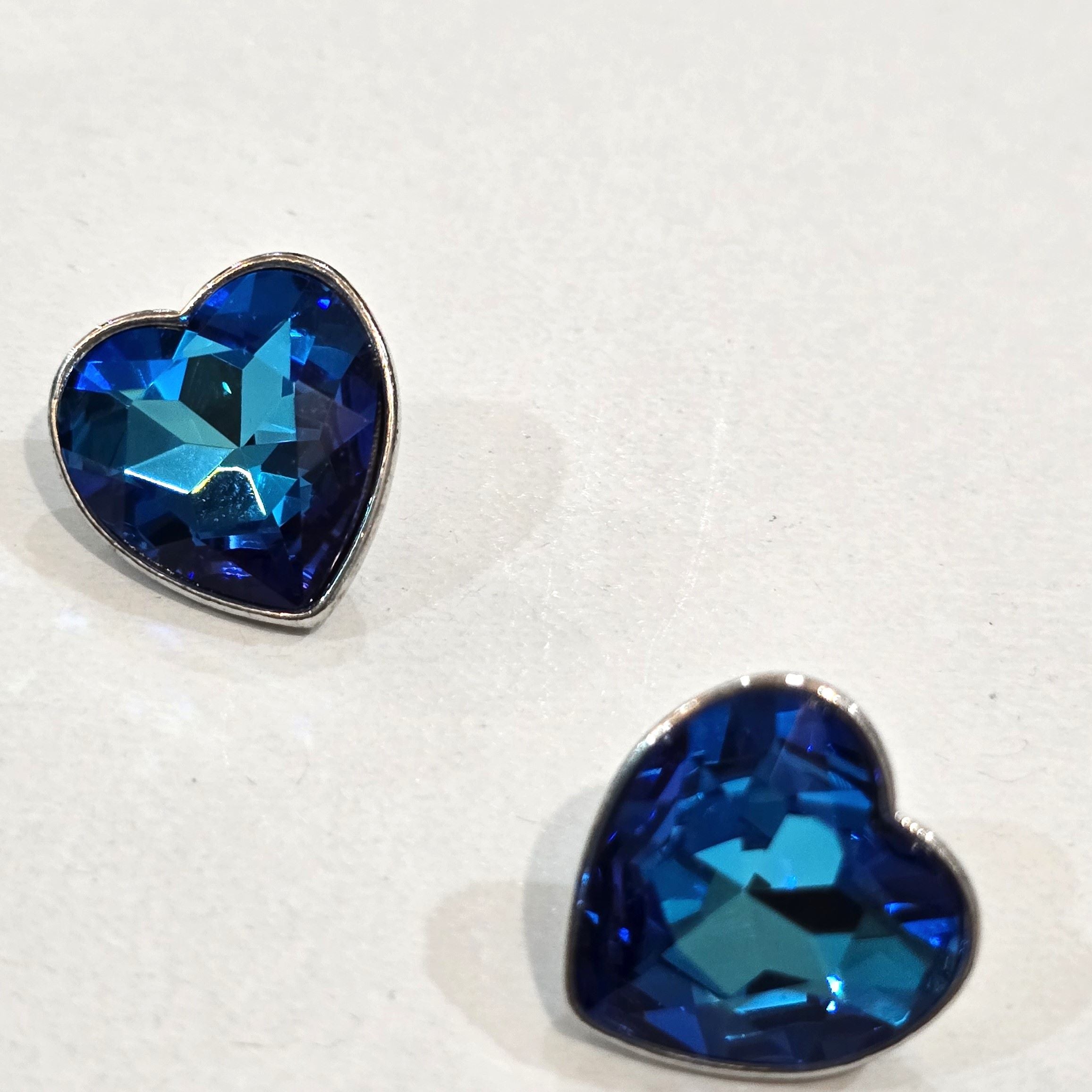 Royal Sapphire Heart Stud Earrings
