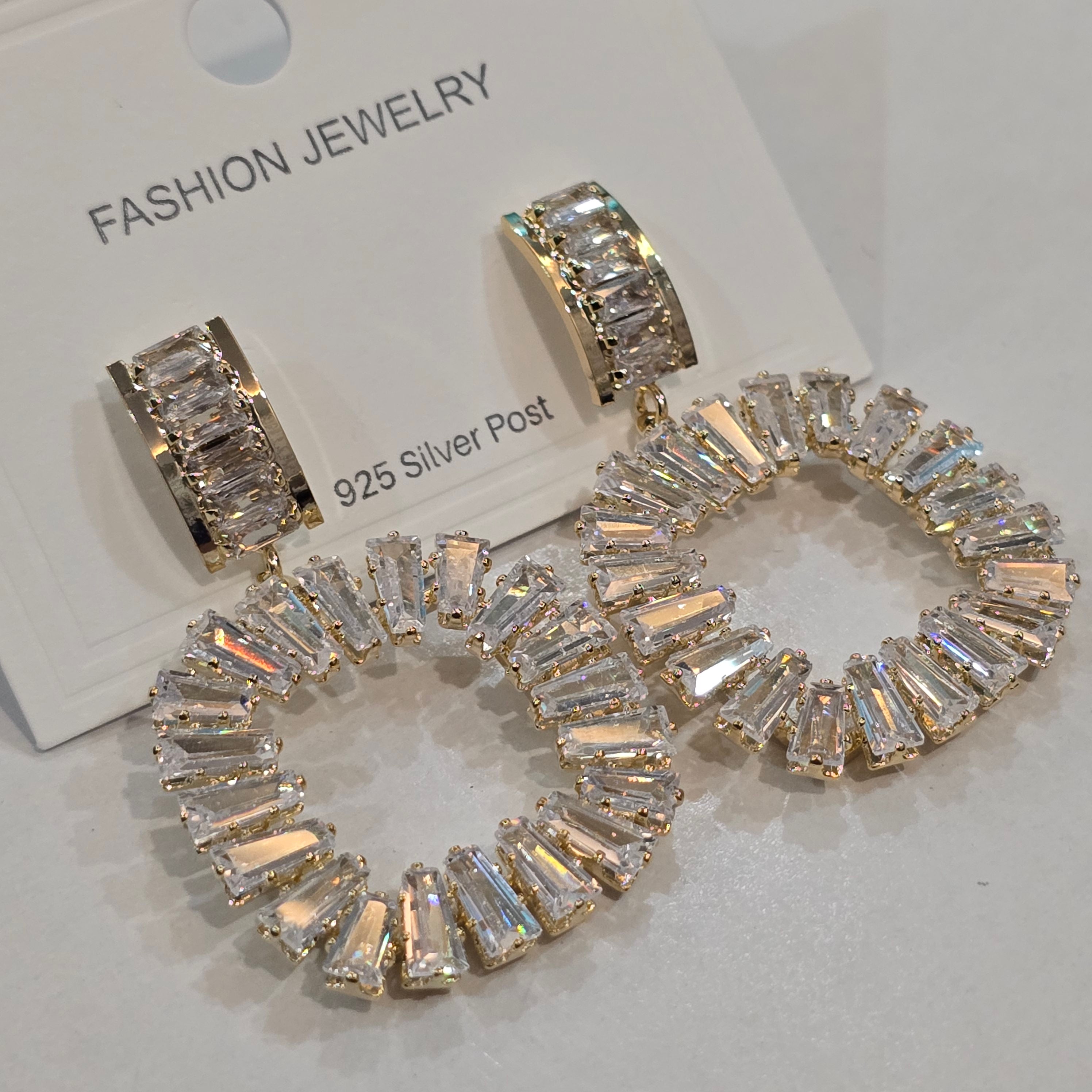 Baguette Crystal Statement Earrings