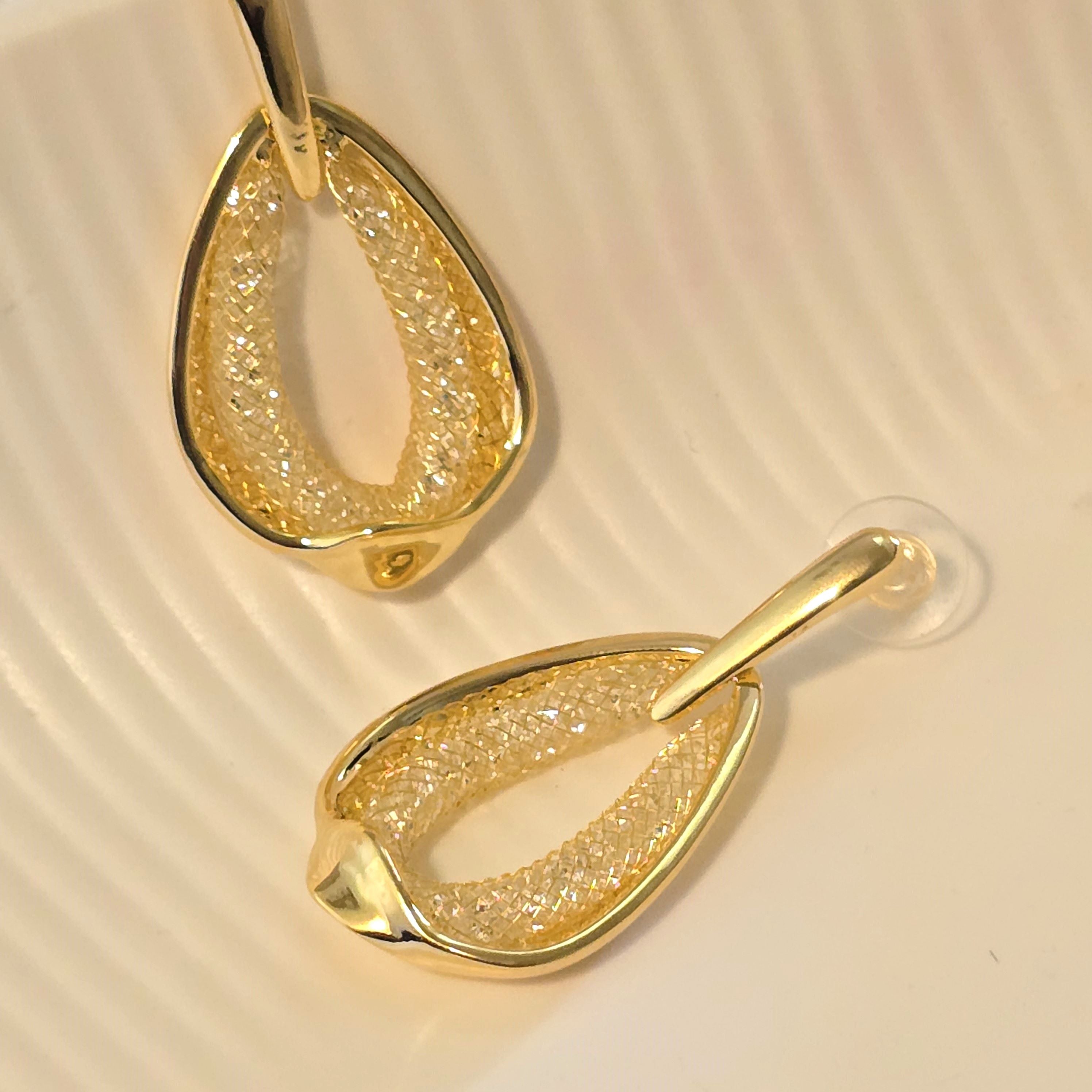Luxe Mesh Teardrop Statement Earrings