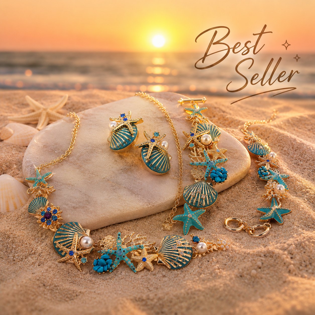 Starfish & Seashell Luxe Jewelry Set