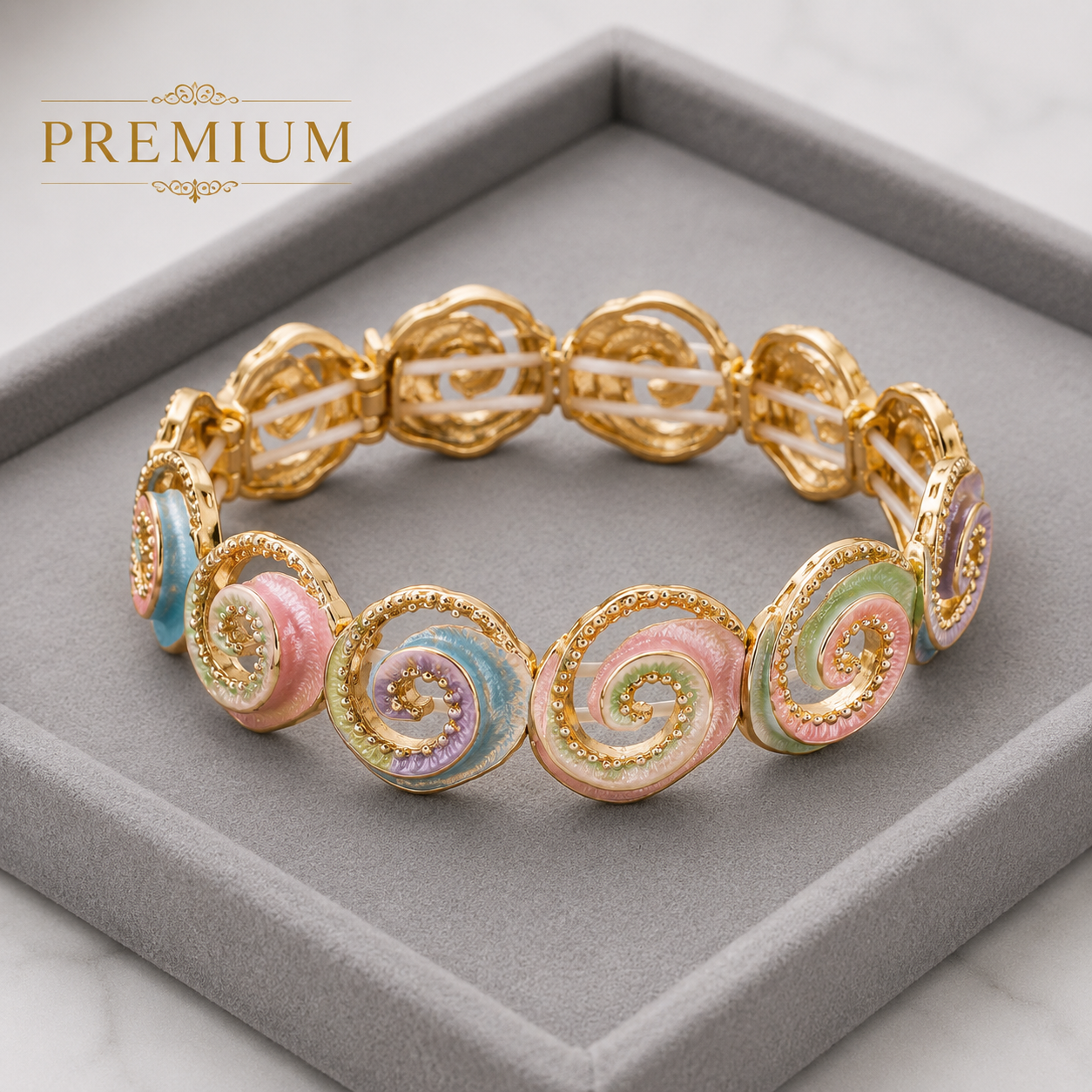 Candy Swirl Gold Bracelet