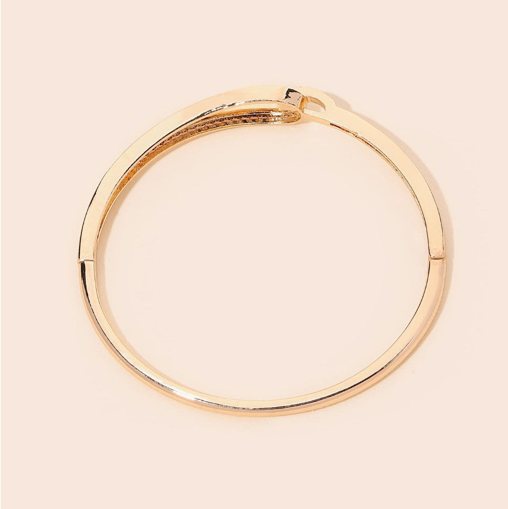 Eternal Love Knot – 18K Gold Plated Crystal Bangle for Women