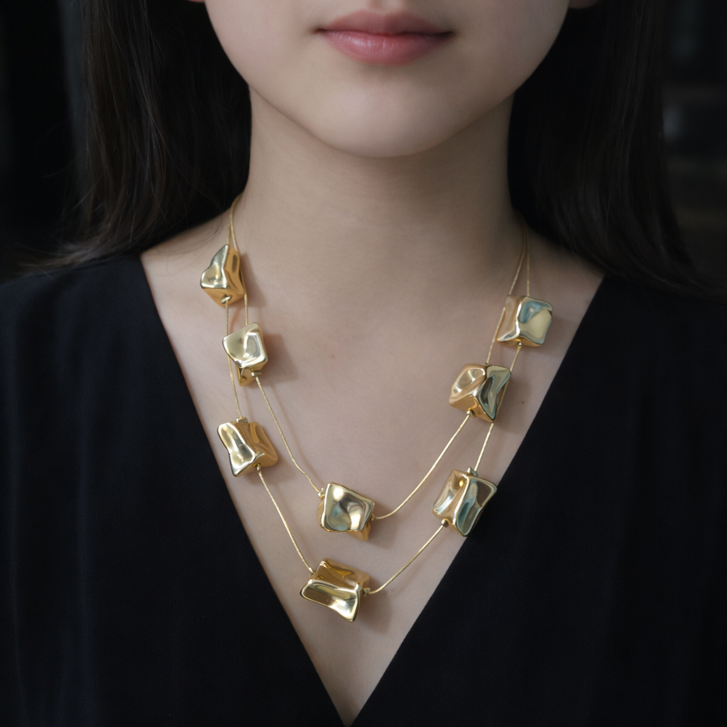 Gold Candy Layered Statement Necklace