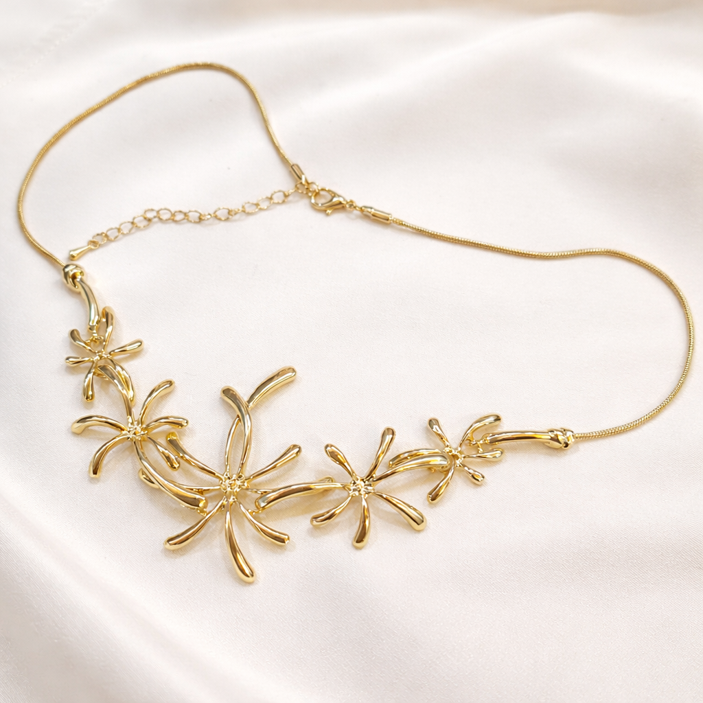 Golden Bloom Statement Necklace