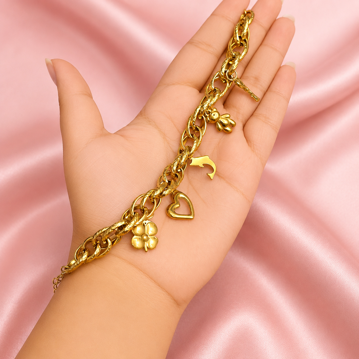 Golden Charm Story Bracelet