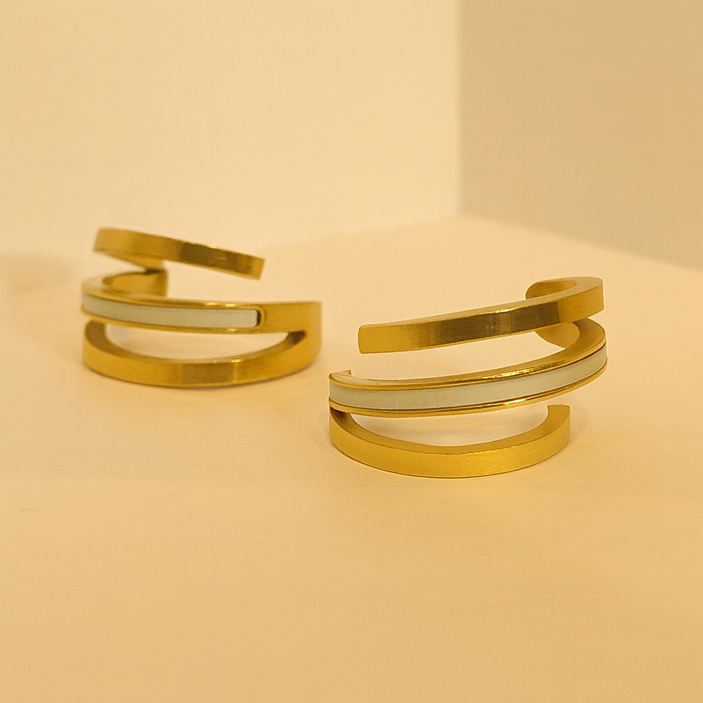 Trio Glow Office Hoop Earrings (2.5 cm)