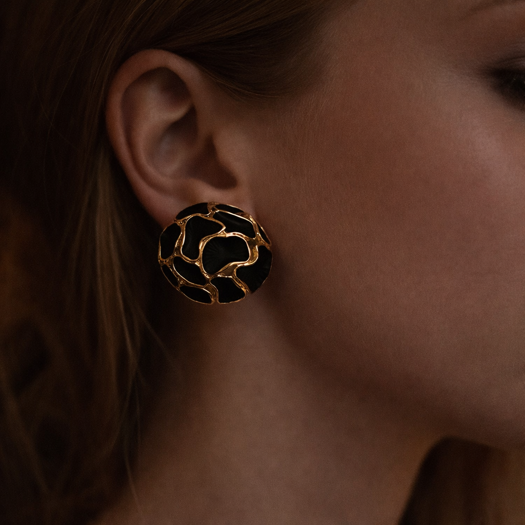 Golden Night Stud Earrings
