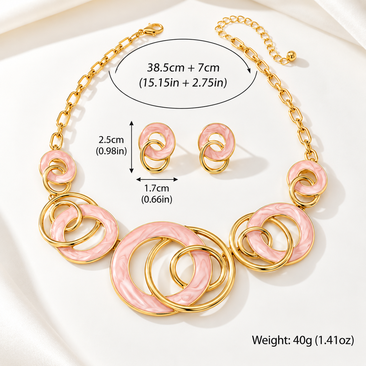 Blush Infinity Necklace Set