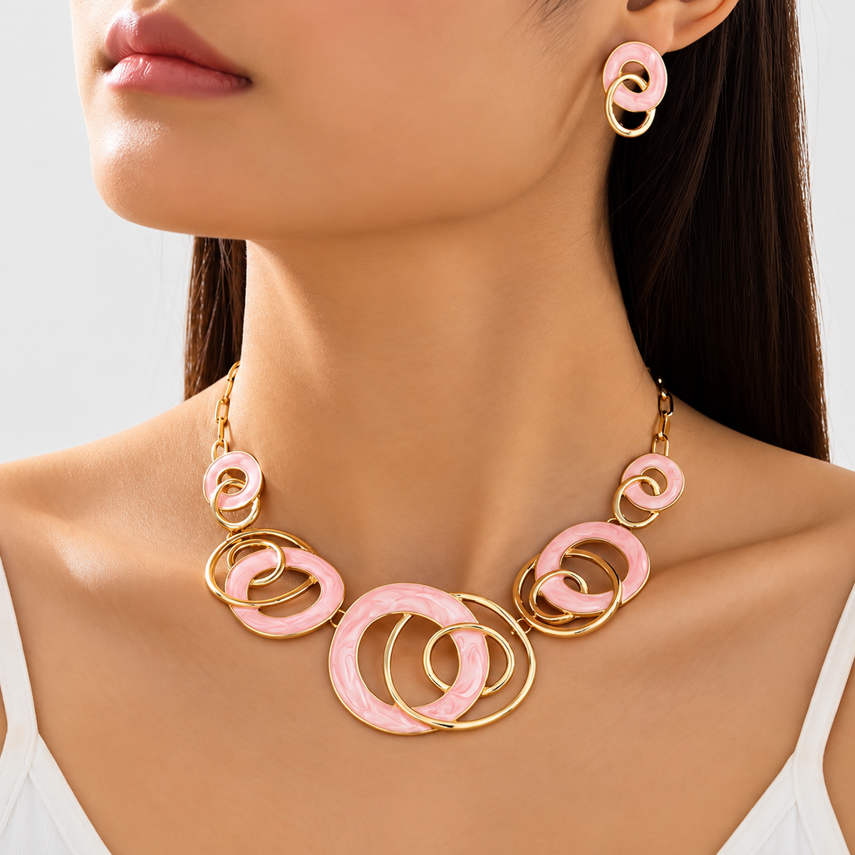 Blush Infinity Necklace Set