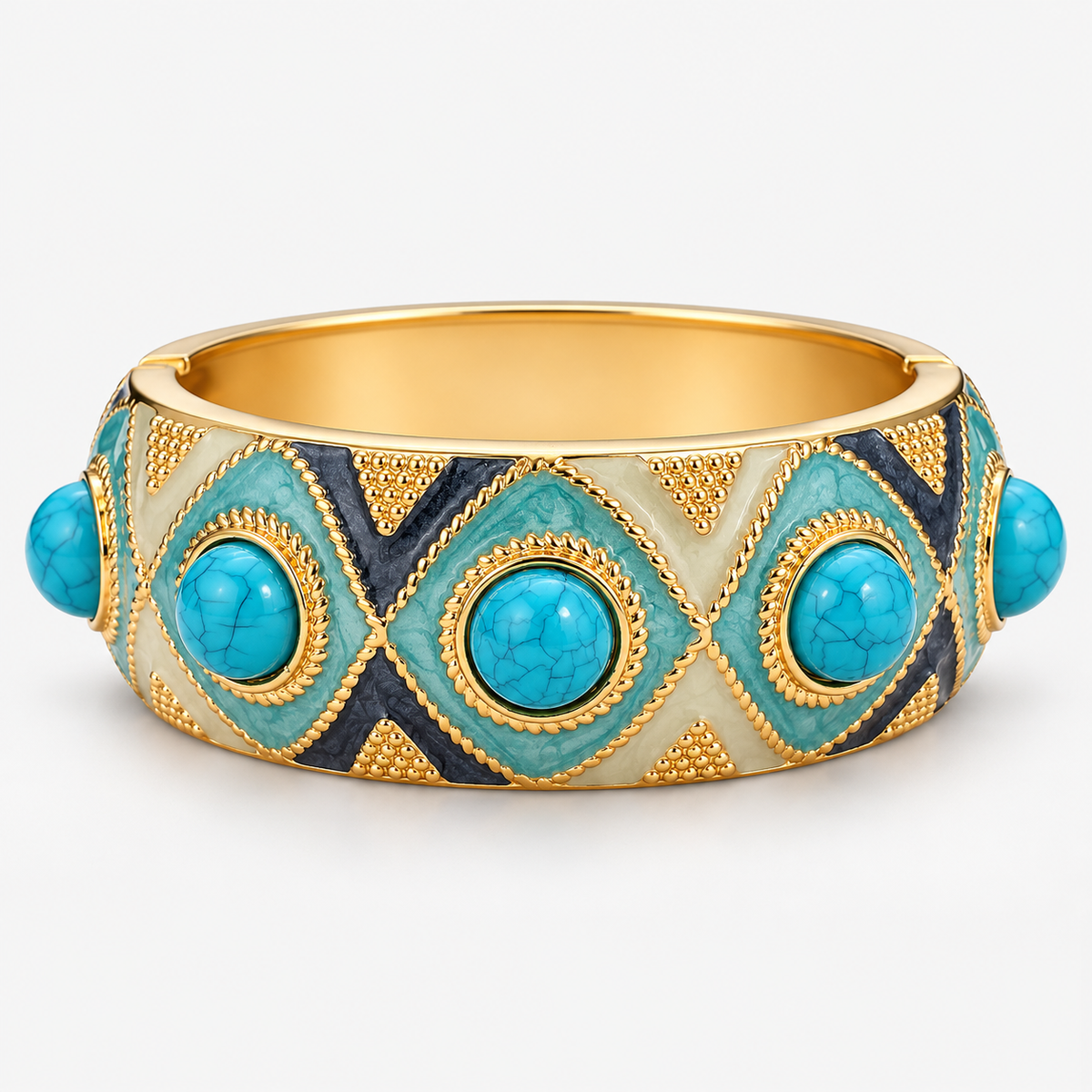 Athena Blue Pearl Statement Bangle