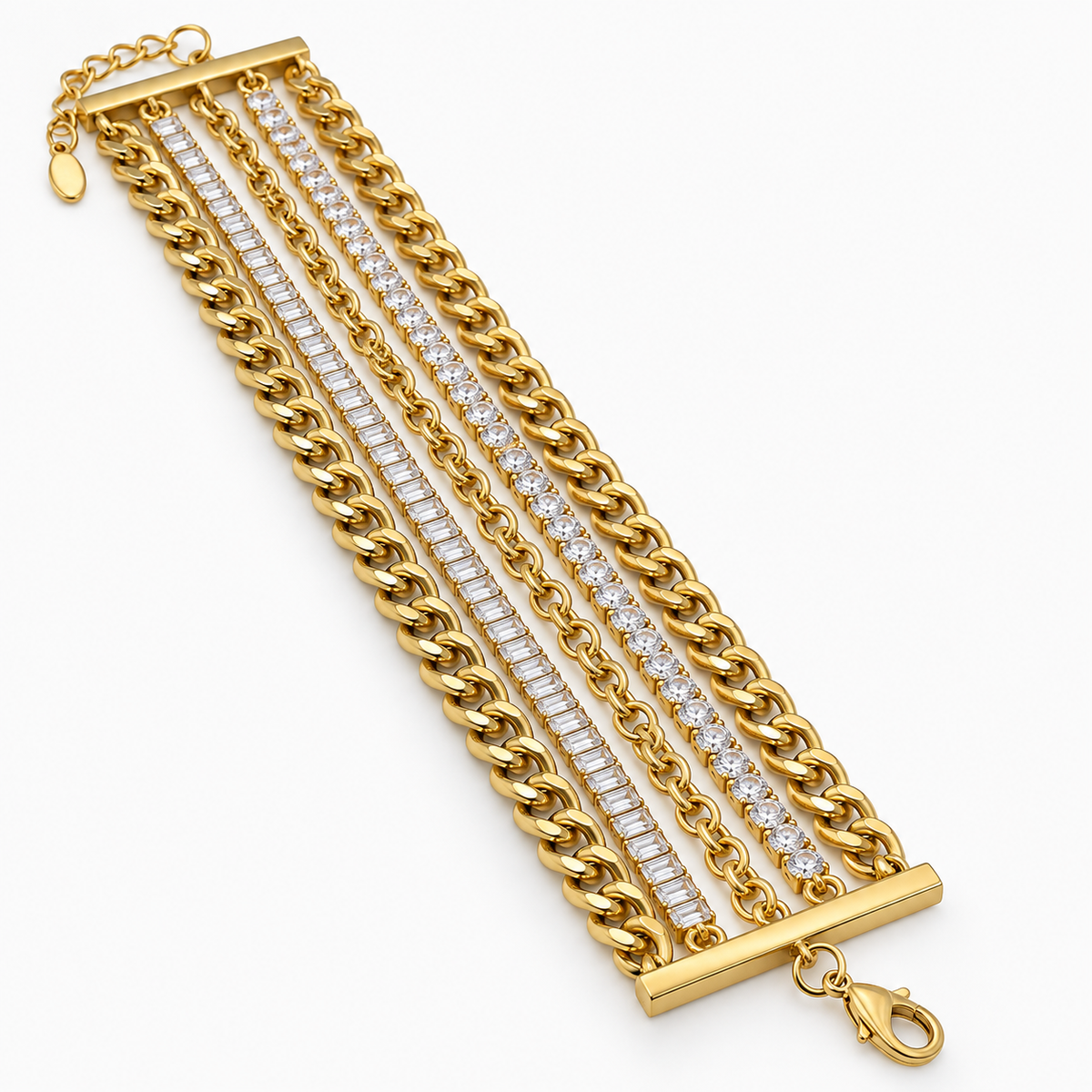 Luxe Gold Multi-Layer Stack Bracelet