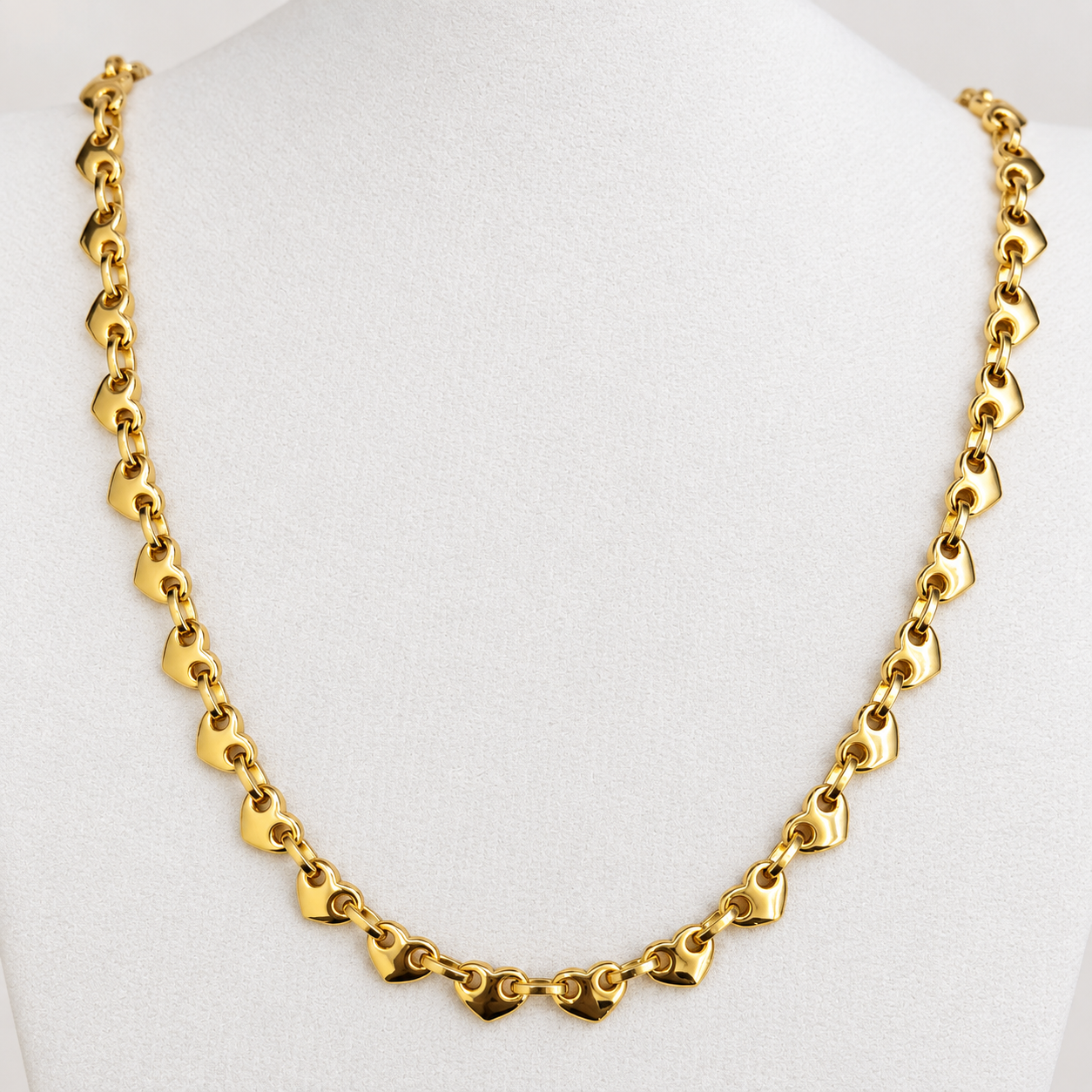 Love Link Heart Chain Necklace.