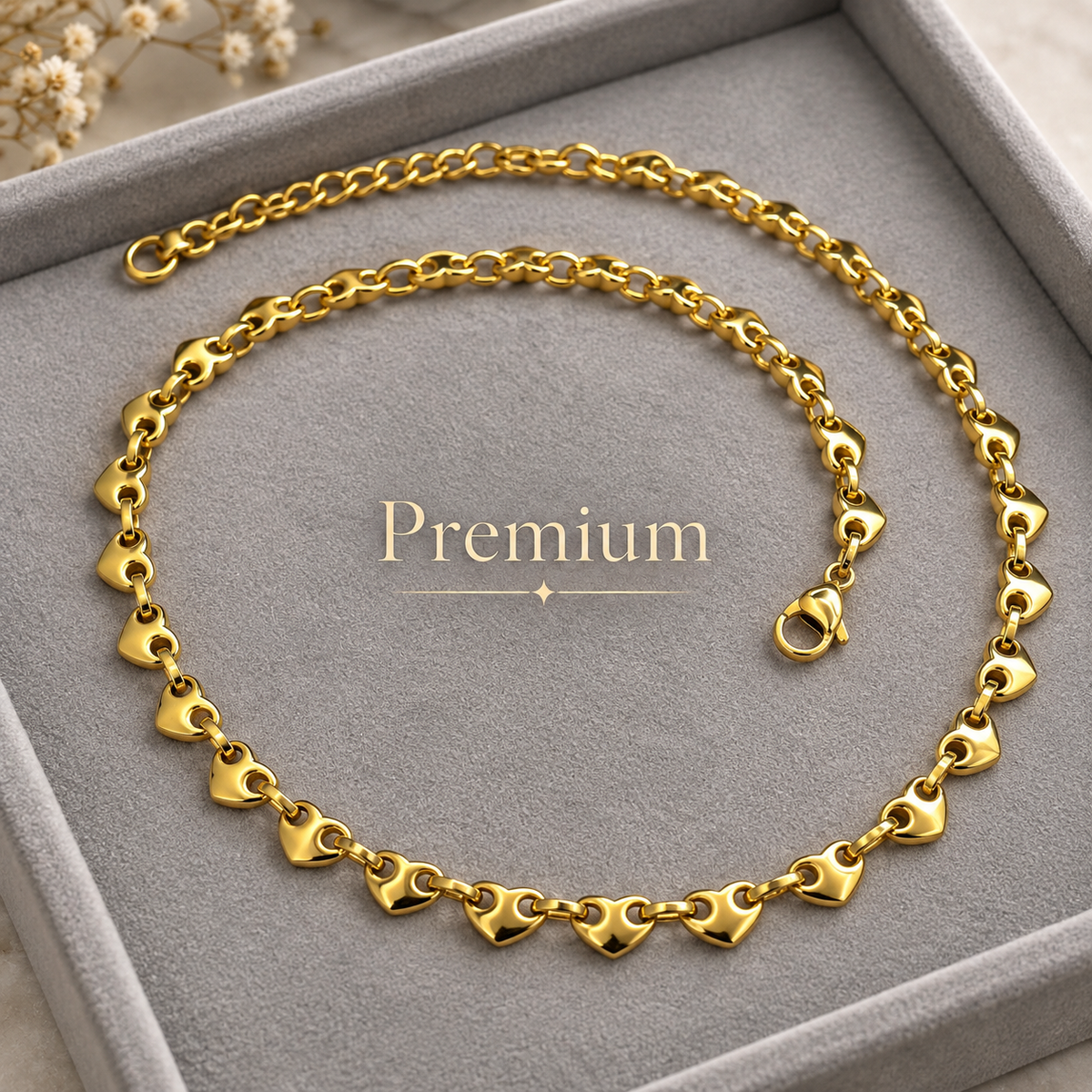 Love Link Heart Chain Necklace.