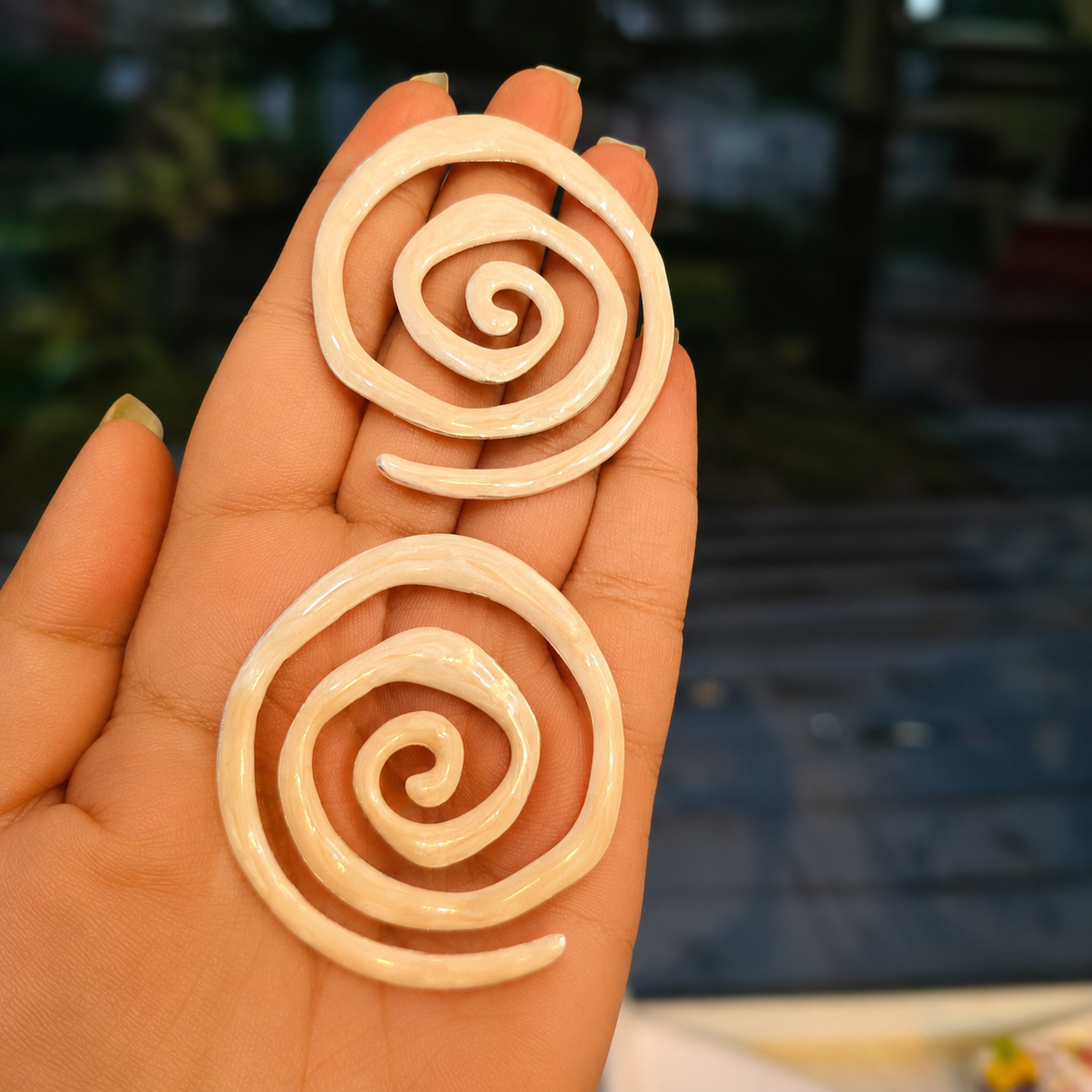 Ivory Spiral Statement Earrings