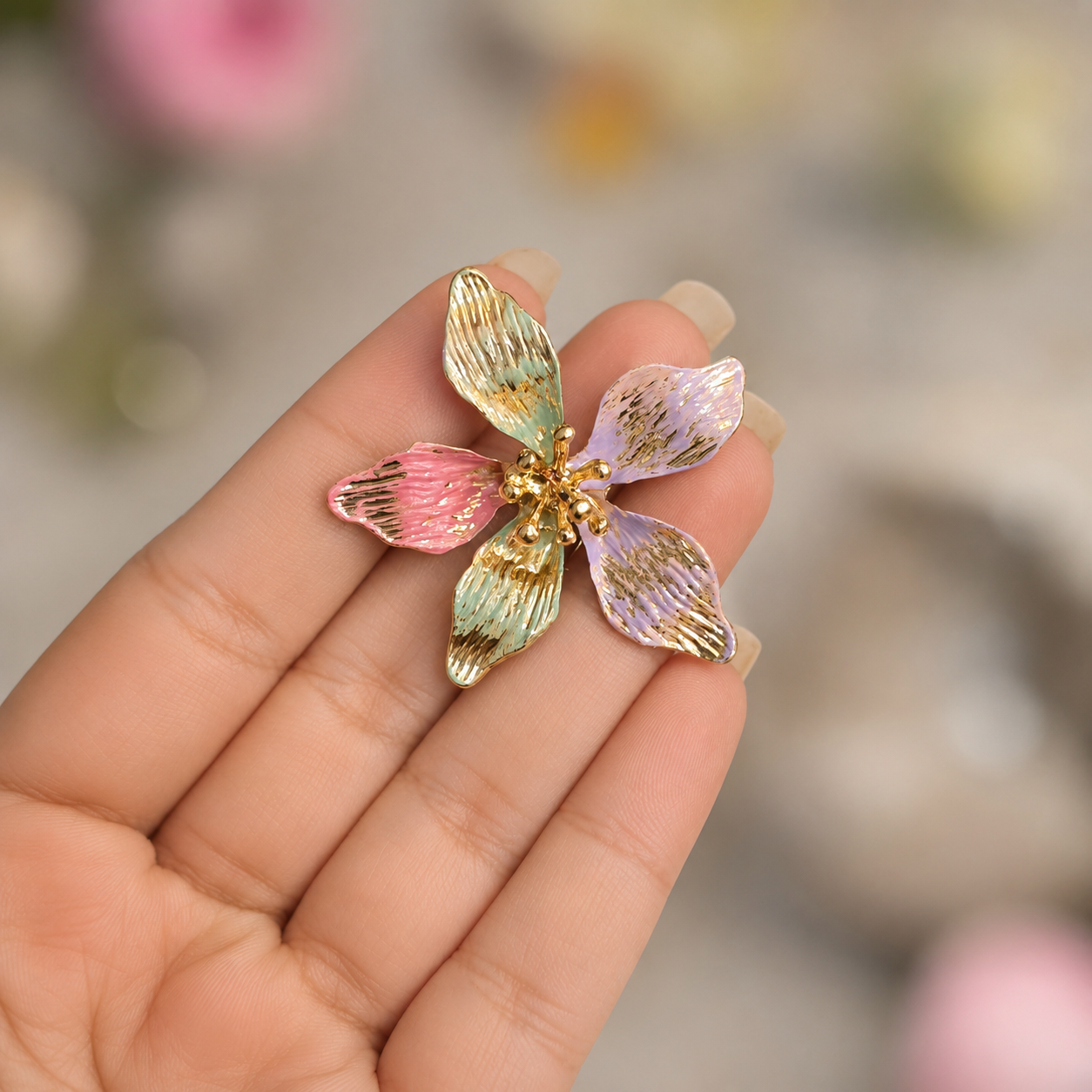 Pastel Bloom Floral studs
