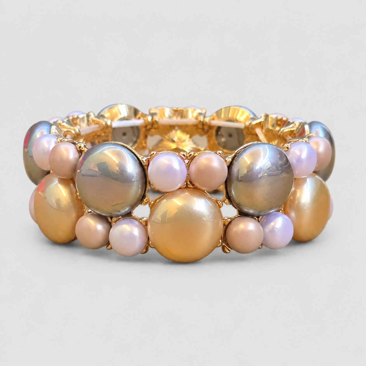 Pearl & Gold Stretchable Bracelet