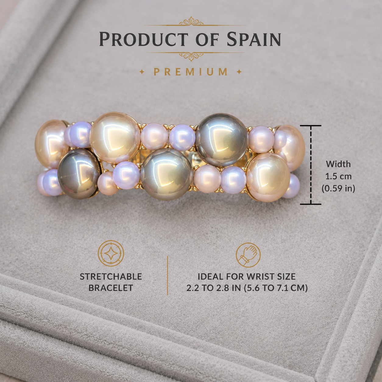 Pearl & Gold Stretchable Bracelet