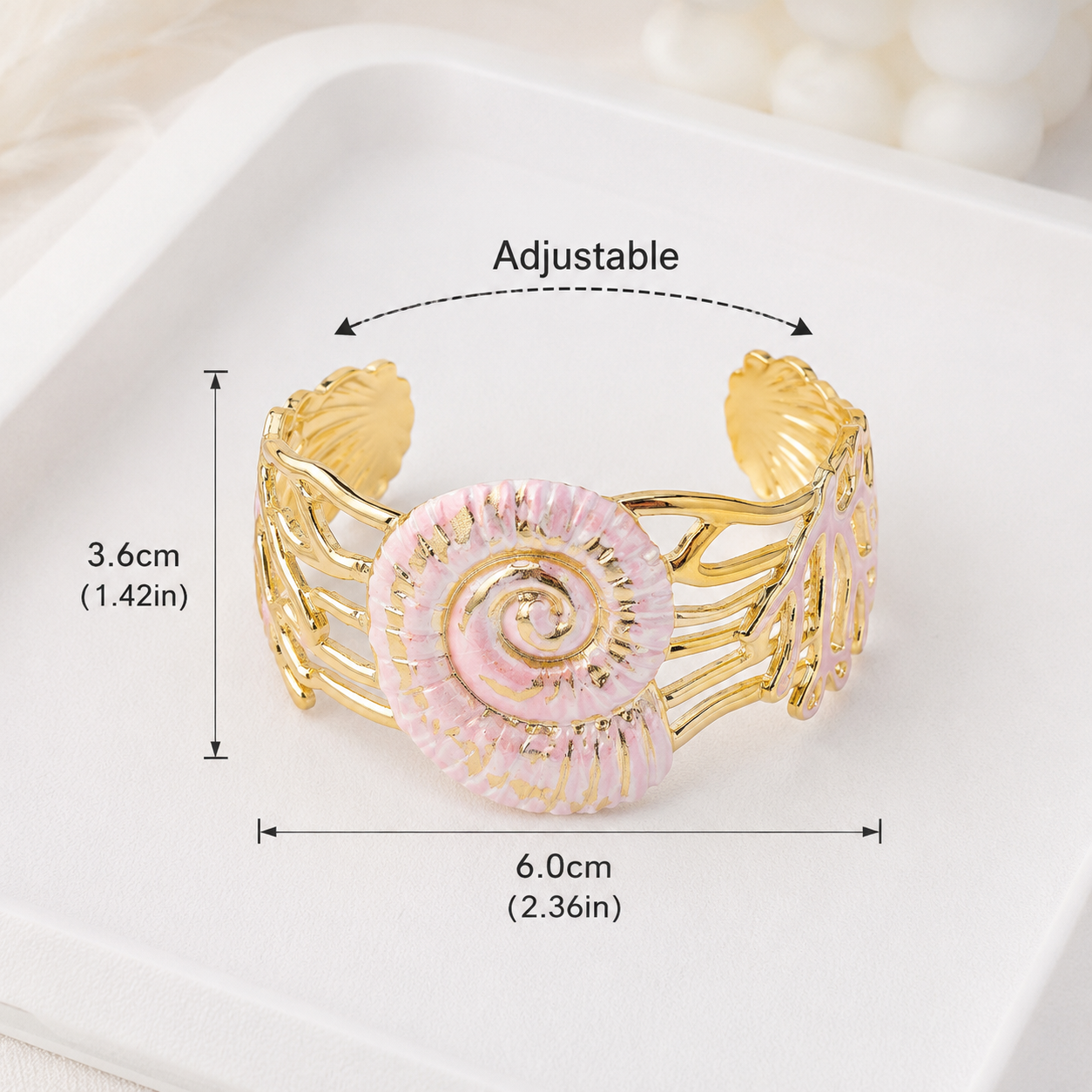Seashell Spiral Pink Bracelet