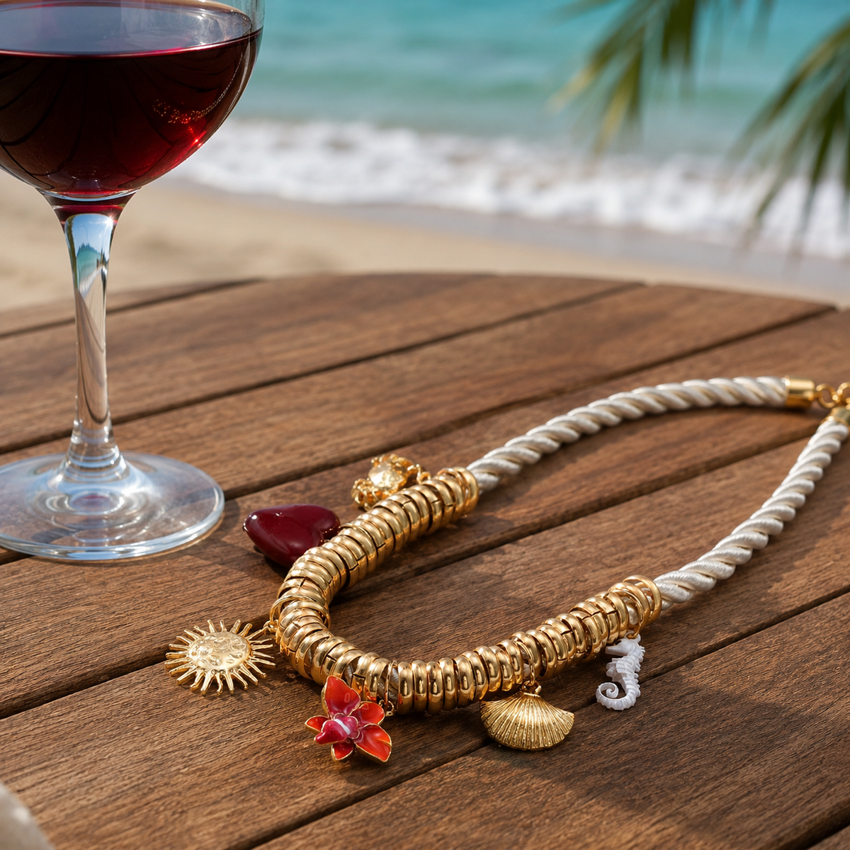 Coastal Charm Rope Statement Necklace