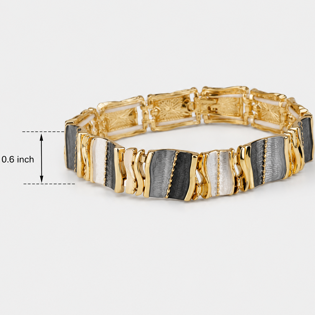 Monochrome Mosaic Stretch Bracelet